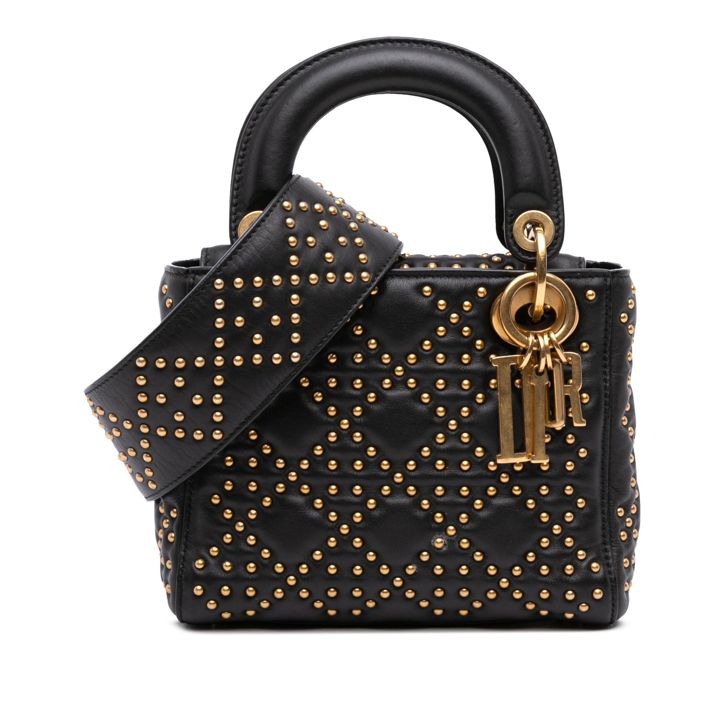 Dior Cannage Studded Supple Lady Satchel Bag Lambskin Mini Lady Dior 2