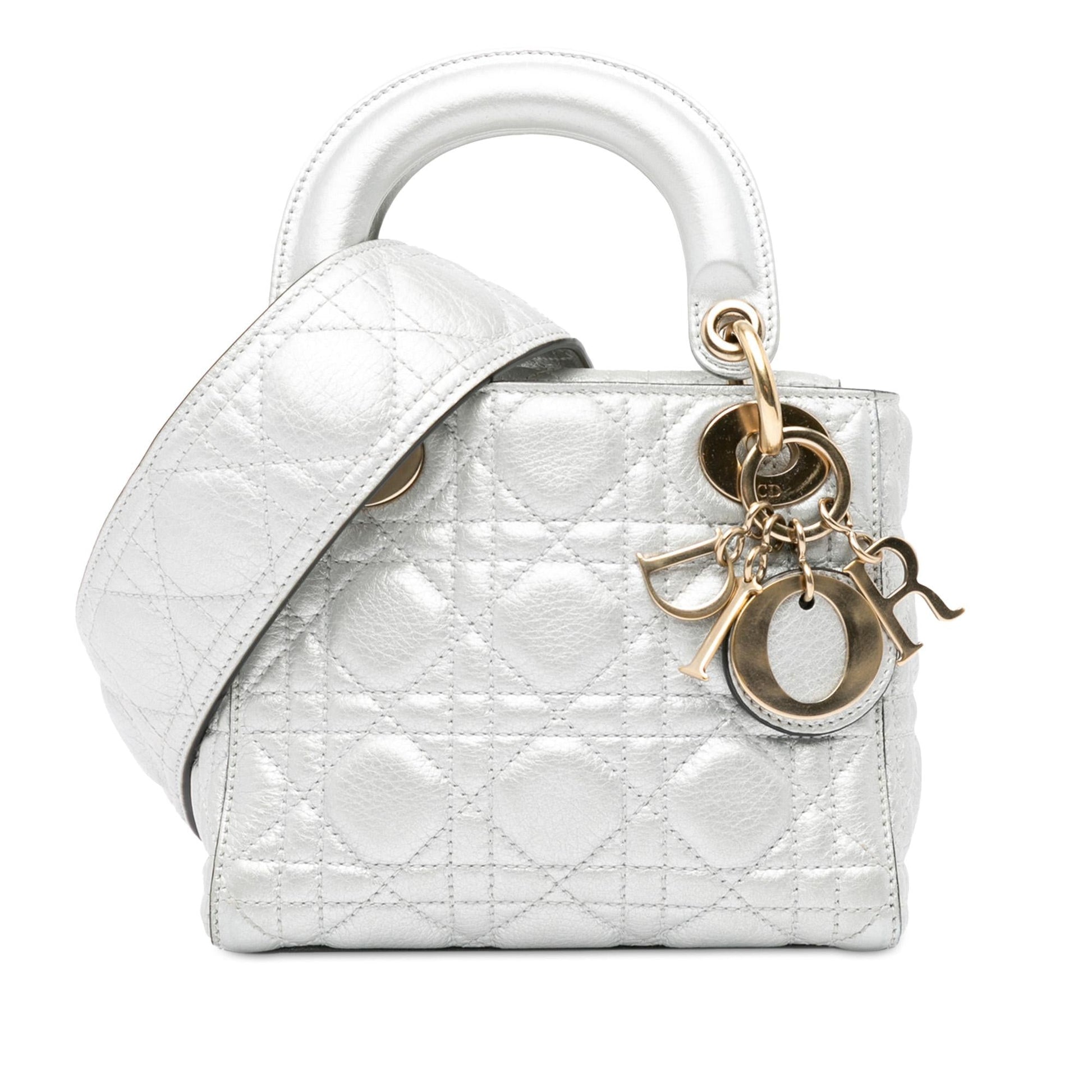 Dior Metallic Calfskin Cannage Supple Lady Shg Txv18M Satchel Mini Satchel Bag