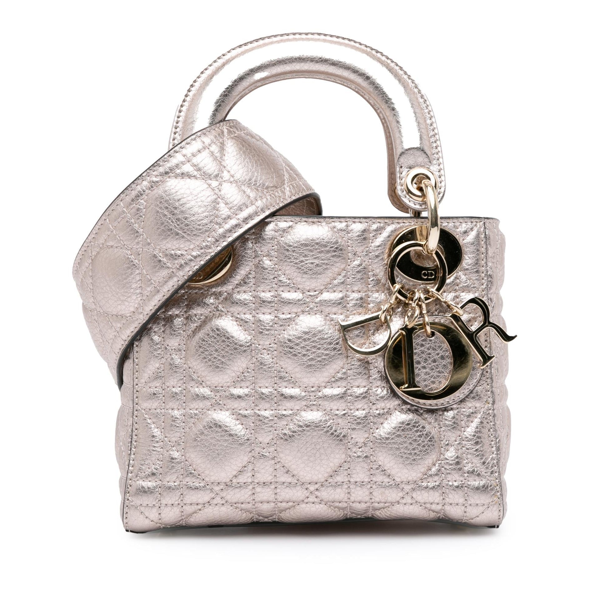 Dior Metallic Calfskin Cannage Supple Lady Shg 6Rxkqg Satchel Mini Satchel Bag