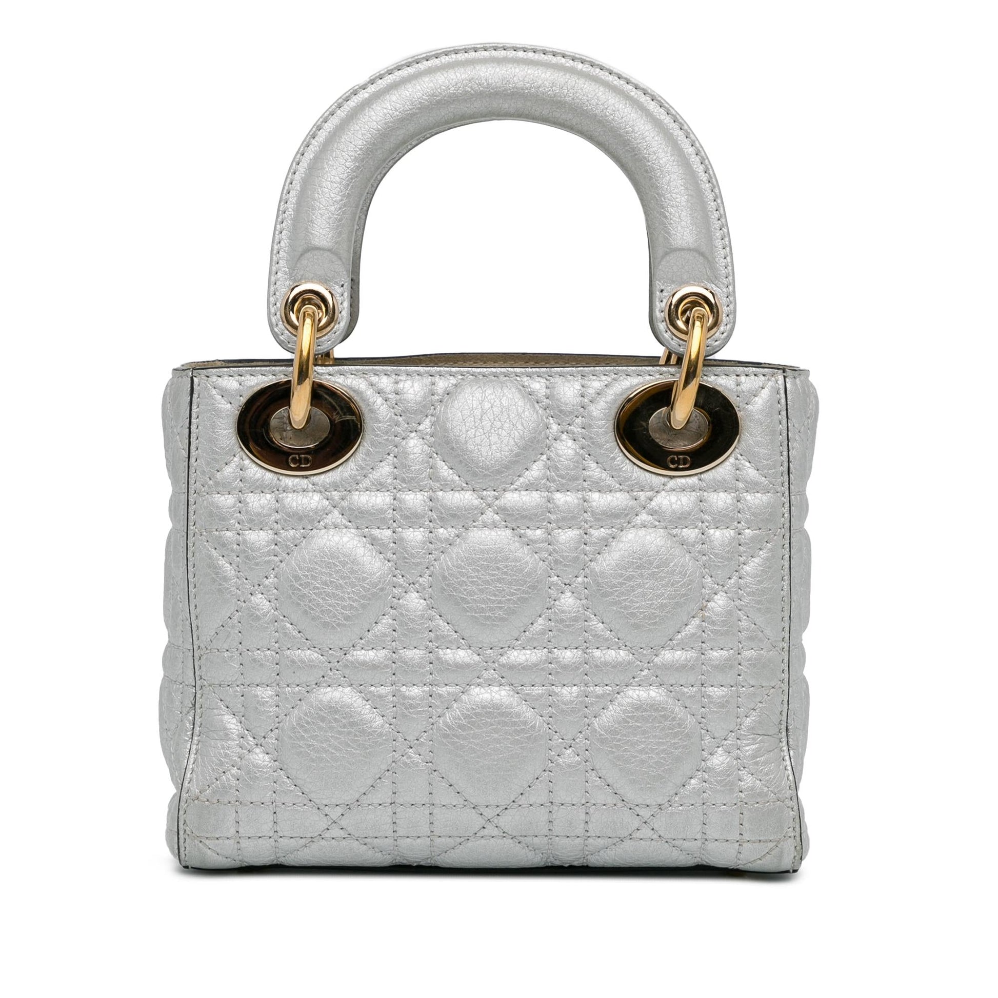Dior Metallic Calfskin Cannage Supple Lady Shg Sgmkqy Satchel Mini Satchel Bag