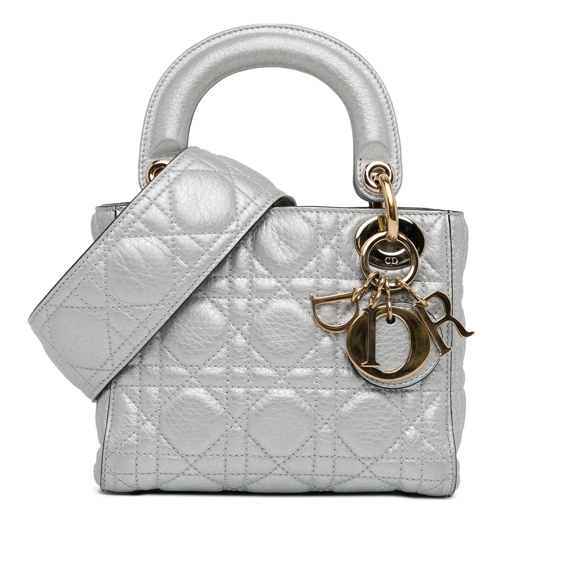 Dior Metallic Calfskin Cannage Supple Lady Shg Sgmkqy Satchel Mini Satchel Bag