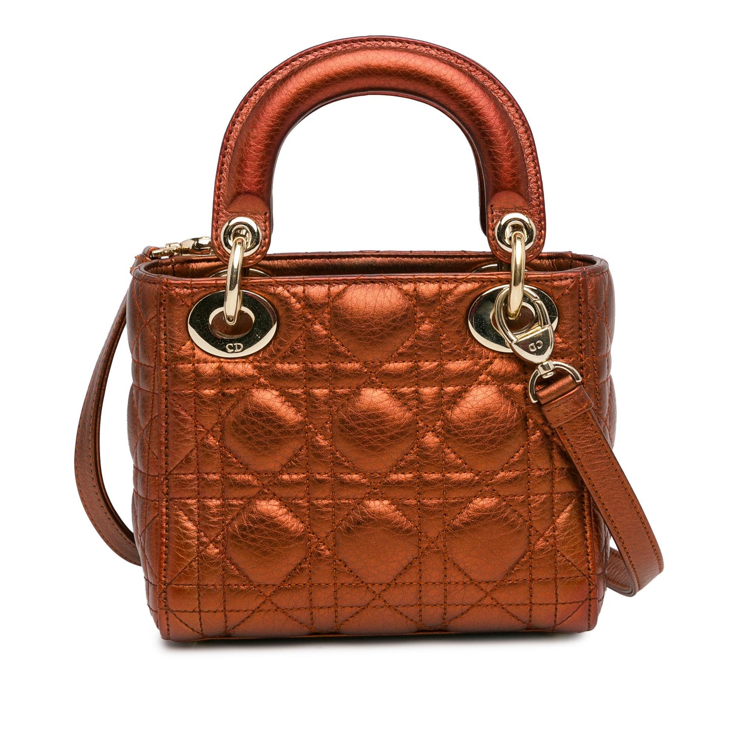 Dior Metallic Calfskin Cannage Supple Lady Shg Aoccna Satchel Mini Satchel Bag
