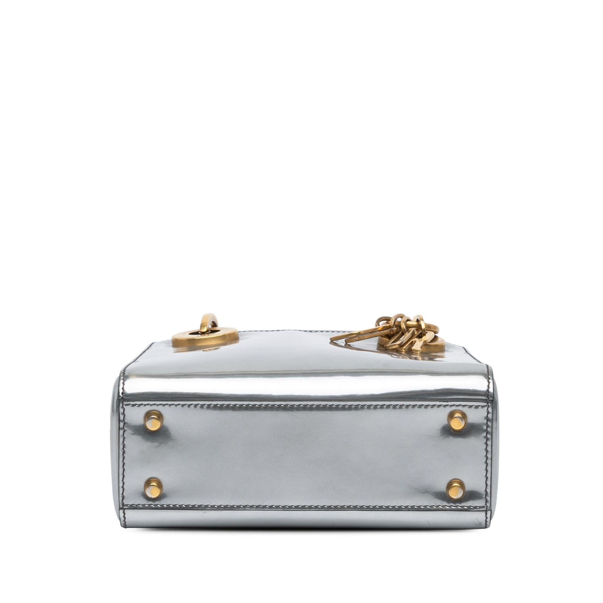 Dior Metallic Glazed Calfskin Lady Satchel Bag Mini