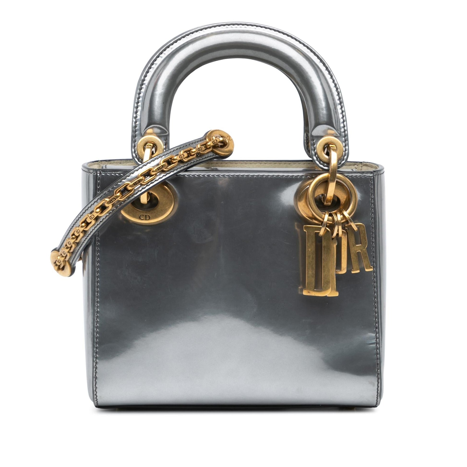 Dior Metallic Glazed Calfskin Lady Satchel Bag Mini