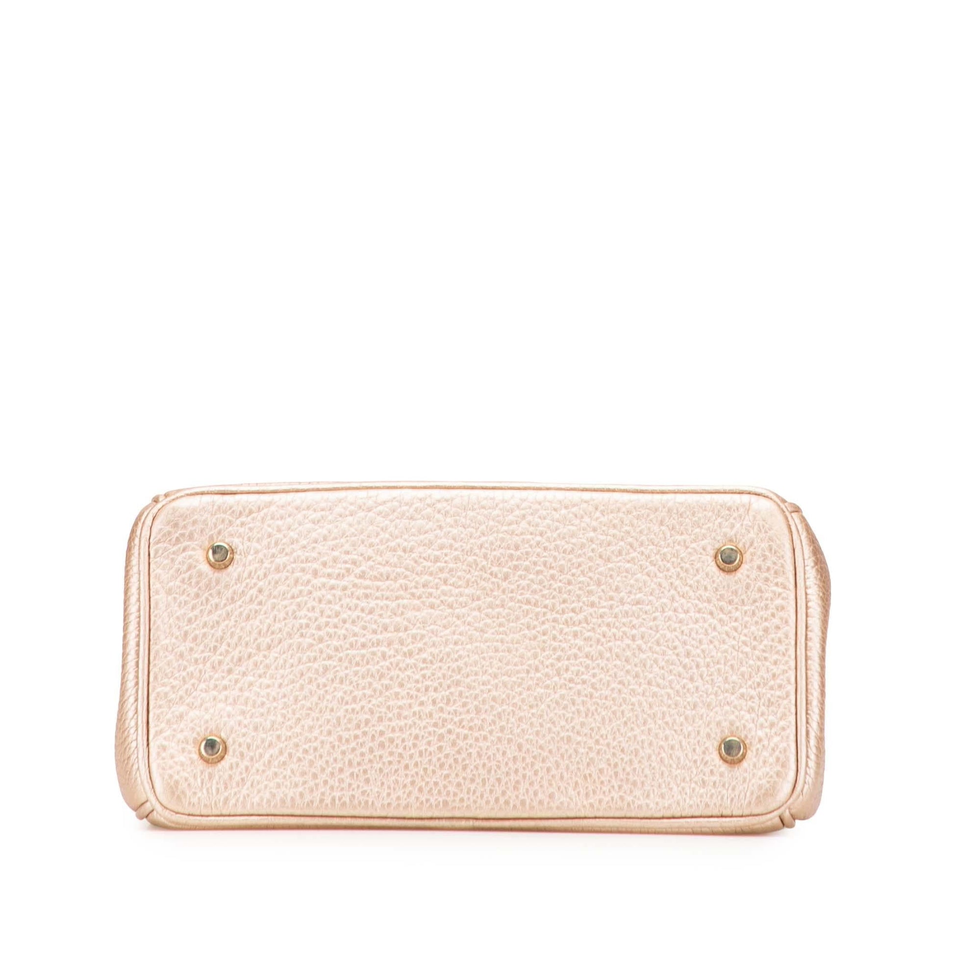 Dior Metallic Grained Calfskin Be Satchel Bag Mini Flap