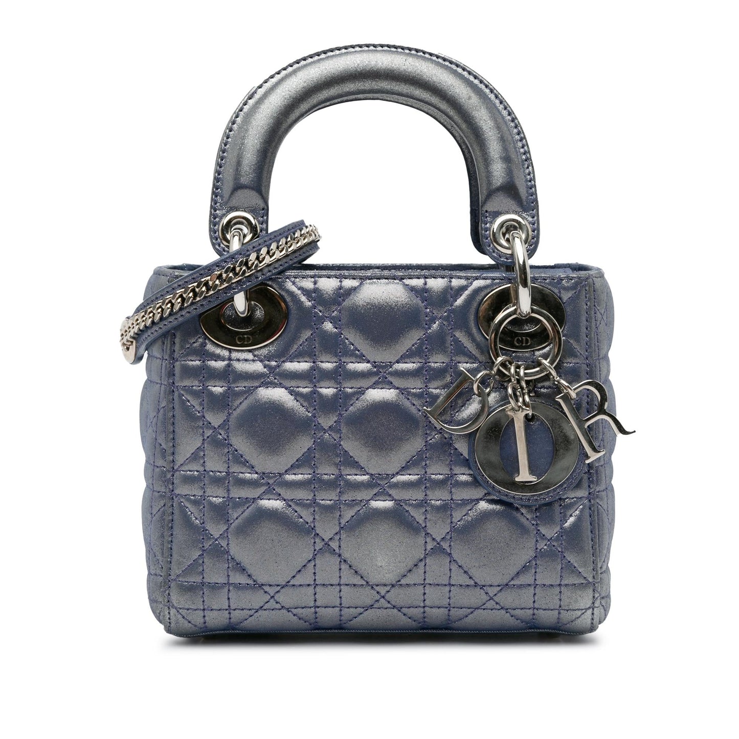 Dior Metallic Cannage Lady Shg Satchel Bag Lambskin Mini