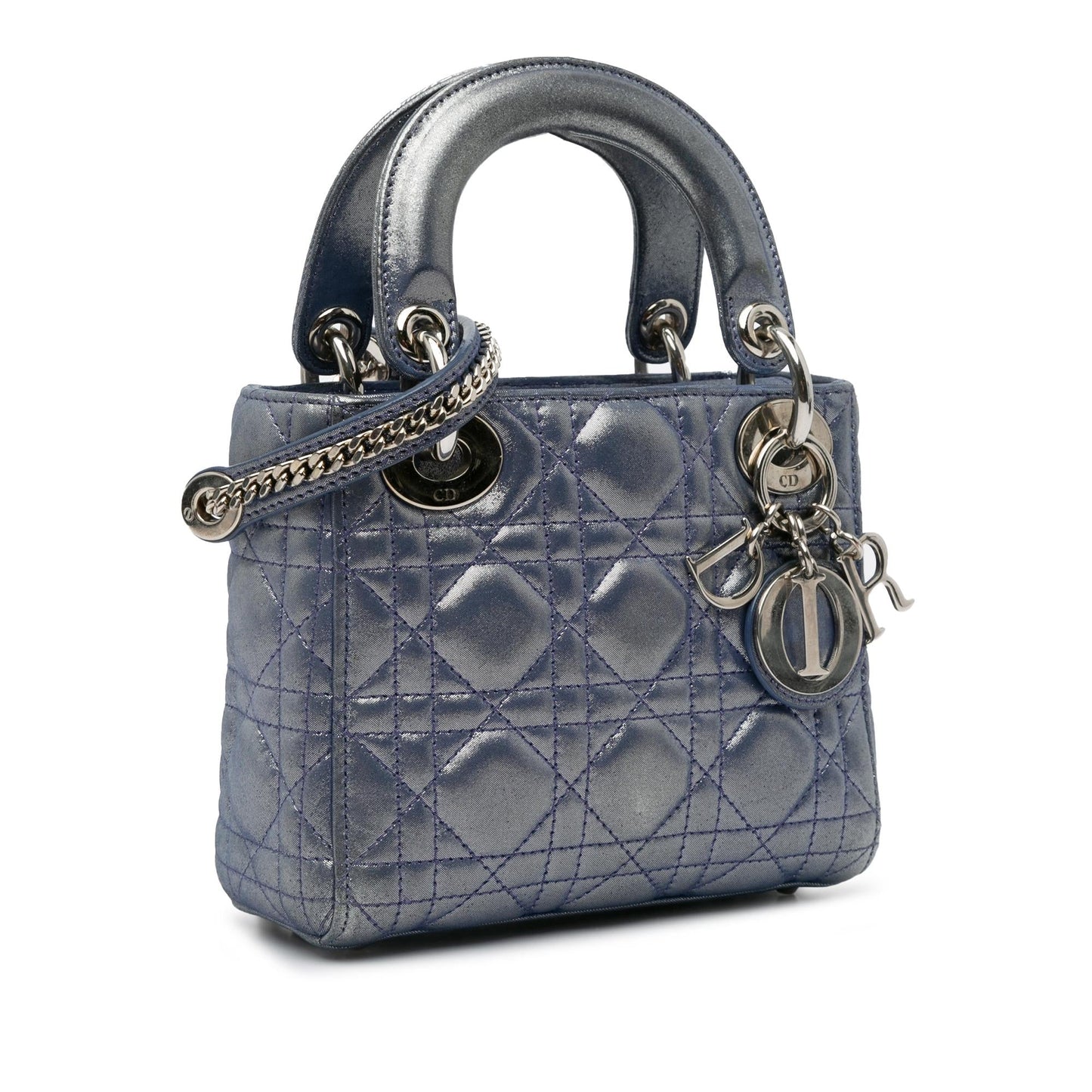 Dior Metallic Cannage Lady Shg Satchel Bag Lambskin Mini