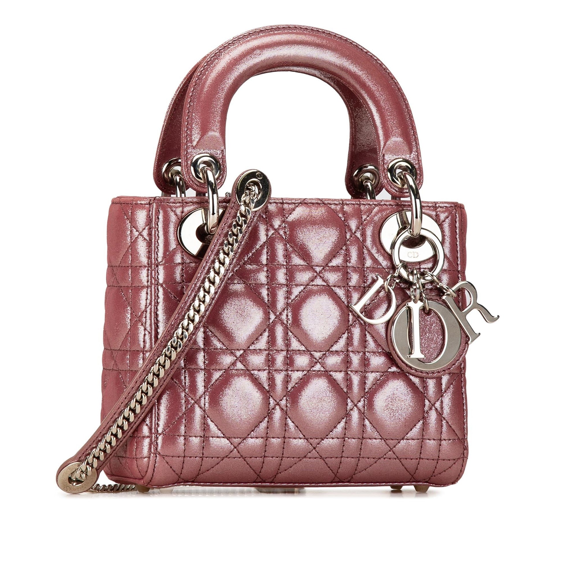 Dior Metallic Cannage Lady Shg Lg5Vot Satchel Bag Lambskin Mini