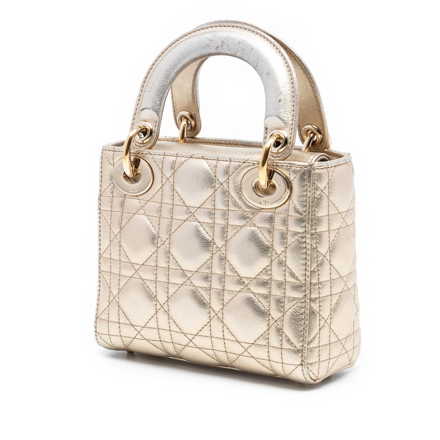 Dior Metallic Cannage Lady Satchel Bag Lambskin Mini Lady Dior 4
