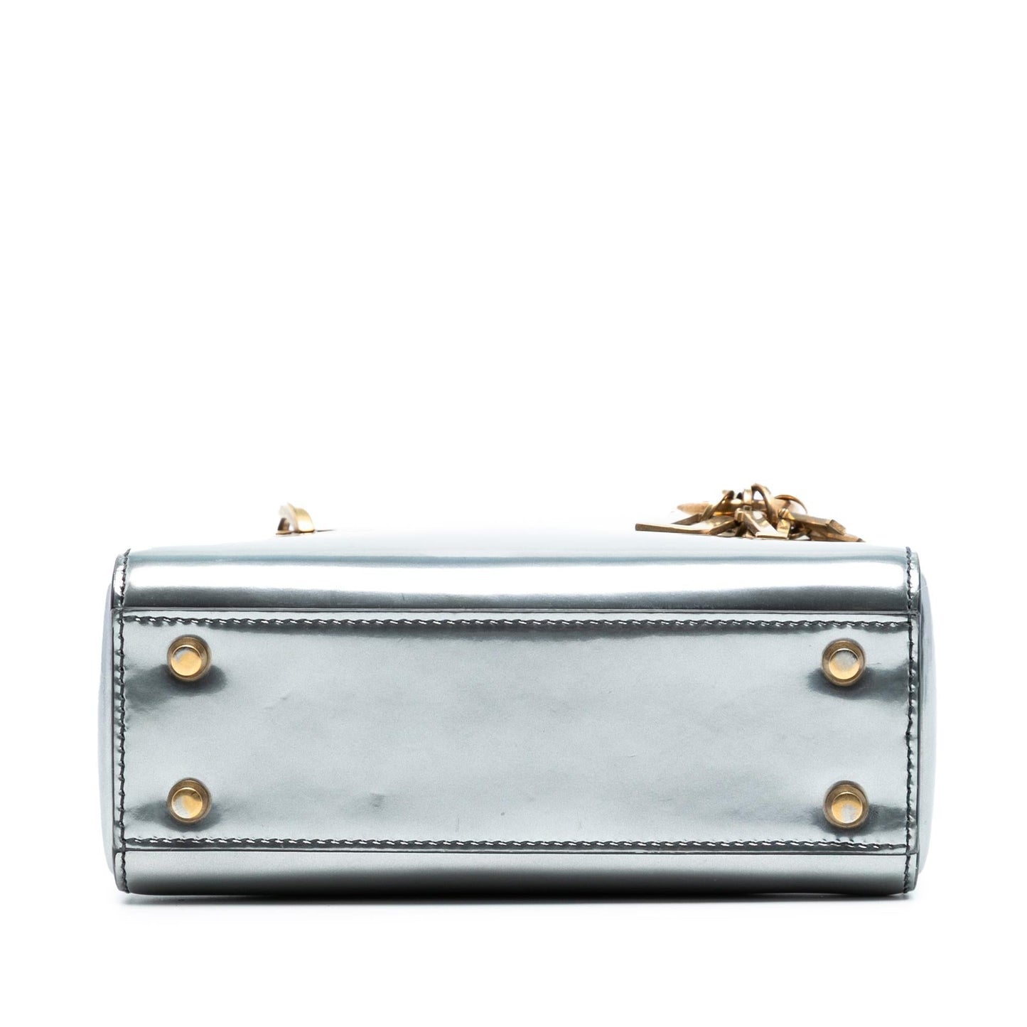 Dior Metallic Lady Satchel Bag Patent Mini Patent Lady Dior