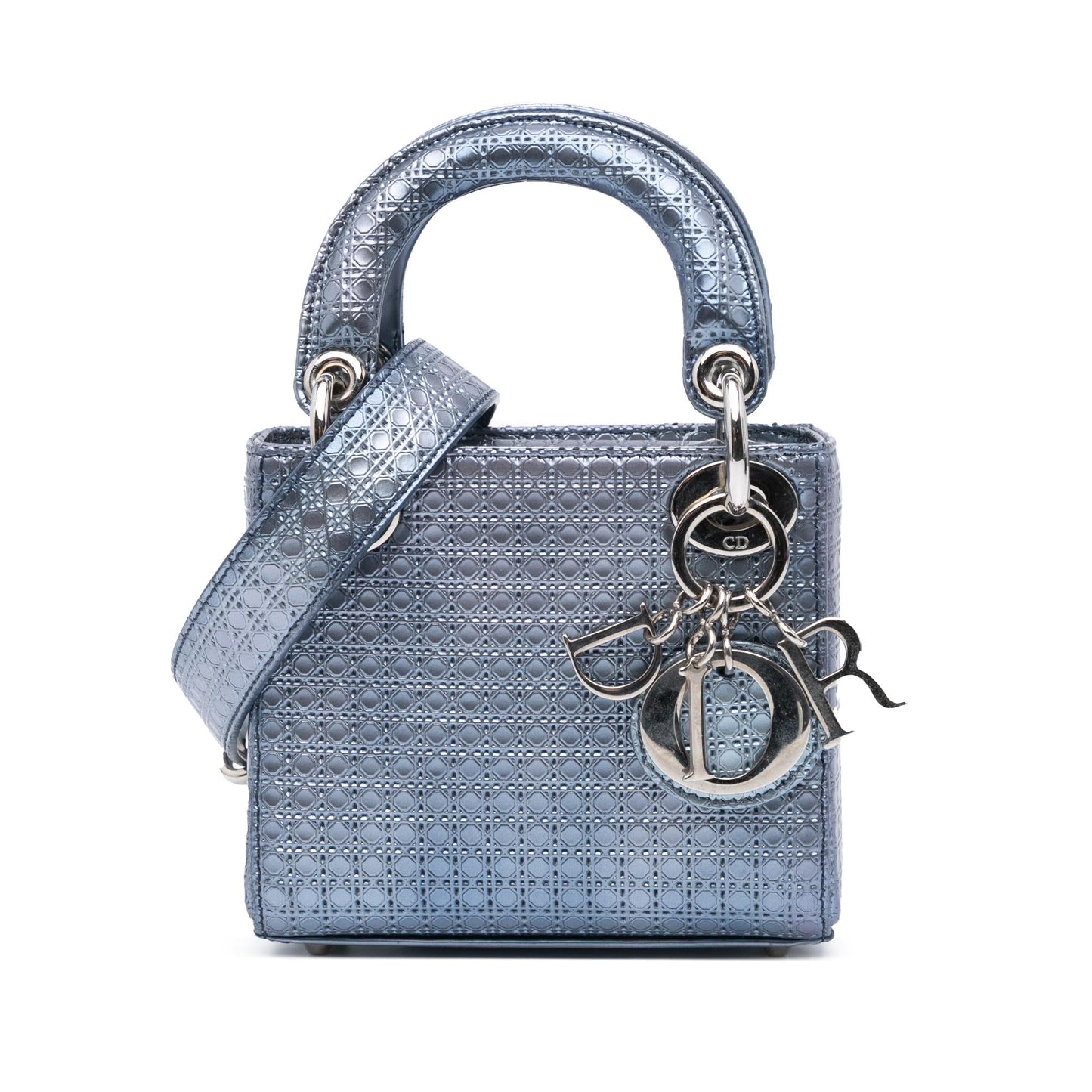 Dior Metallic Microcannage Lady Satchel Bag Patent Mini Lady Dior 1