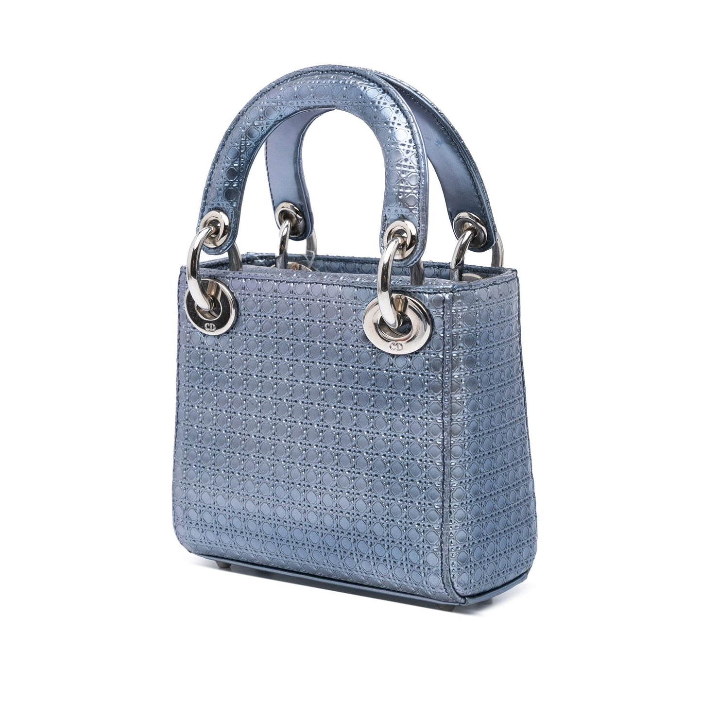 Dior Metallic Microcannage Lady Satchel Bag Patent Mini Lady Dior 1