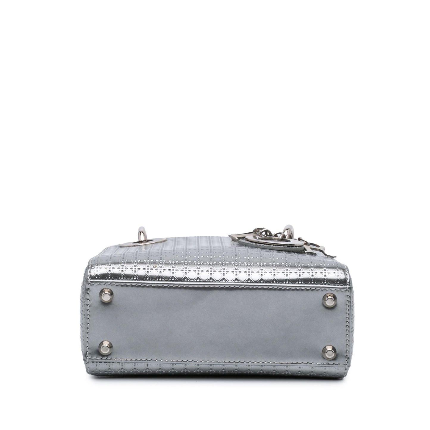 Dior Metallic Microcannage Lady Satchel Bag Patent Mini