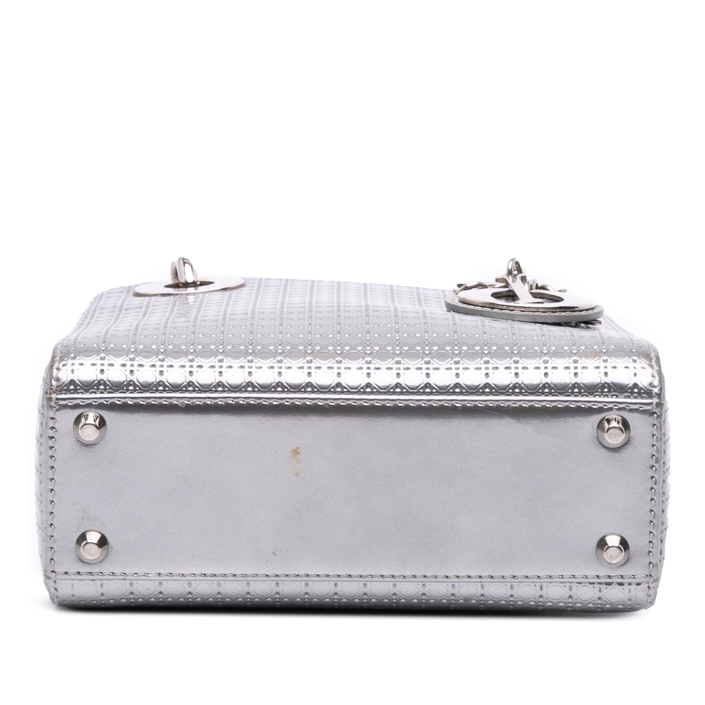 Dior Metallic Microcannage Lady Satchel Bag Patent Mini Lady Dior 2