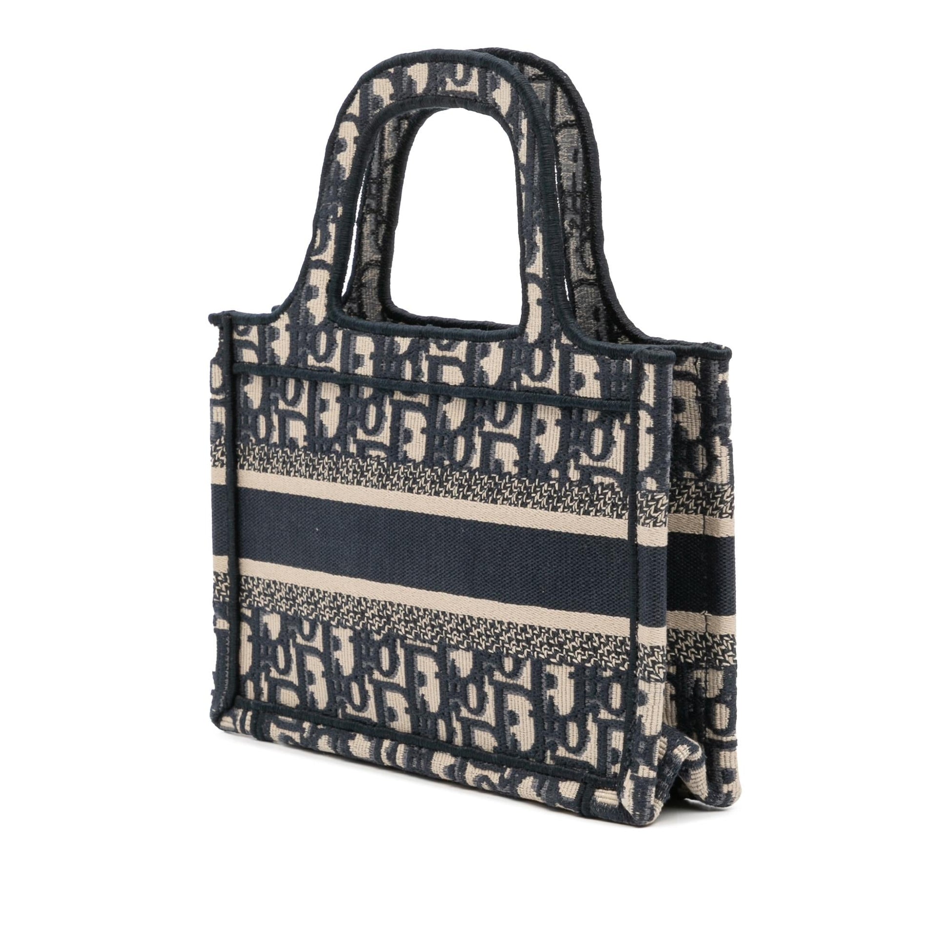 Dior Oblique Book Tote Canvas Mini Tote Bag