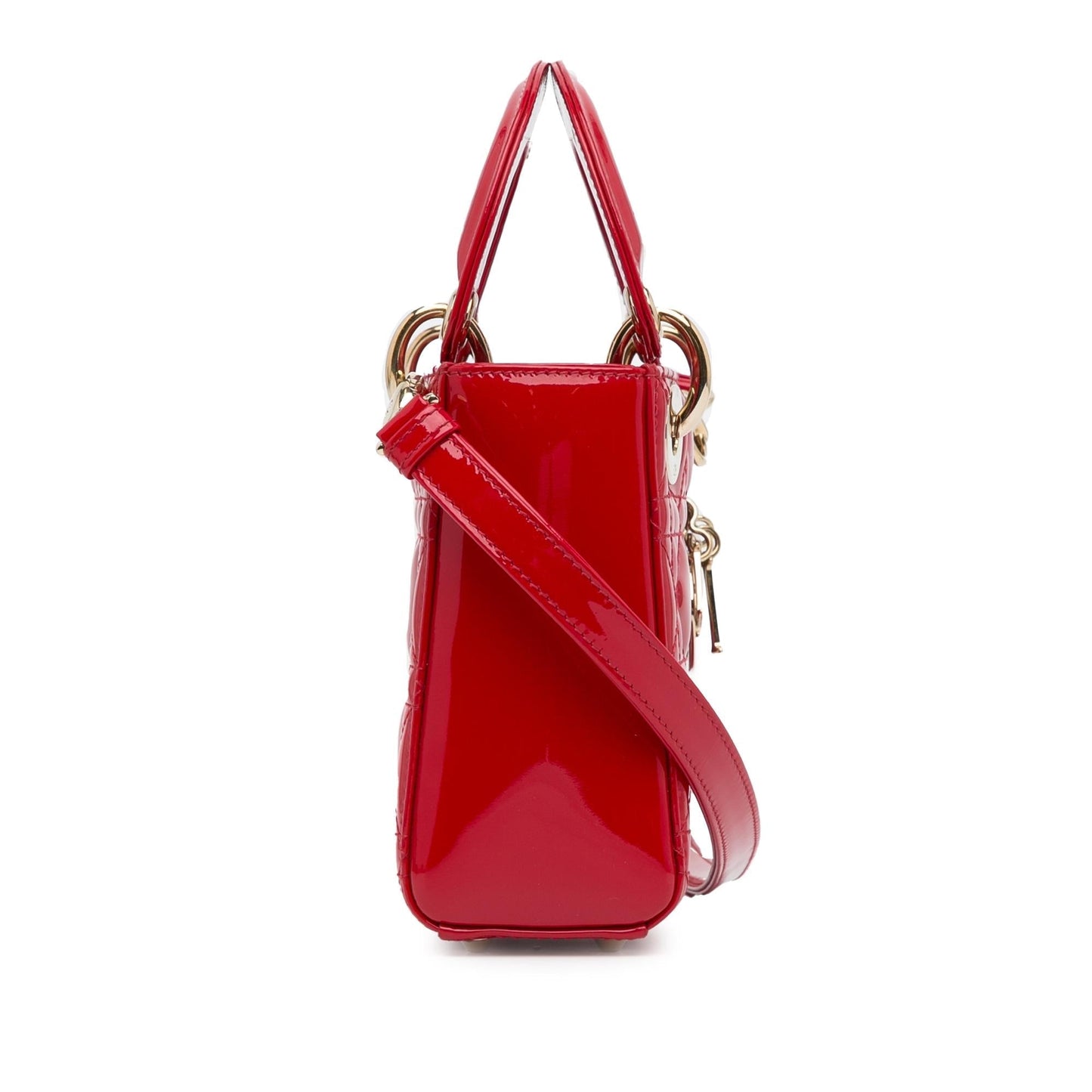 Dior Cannage Lady Shg P63Gtn Satchel Bag Patent Mini