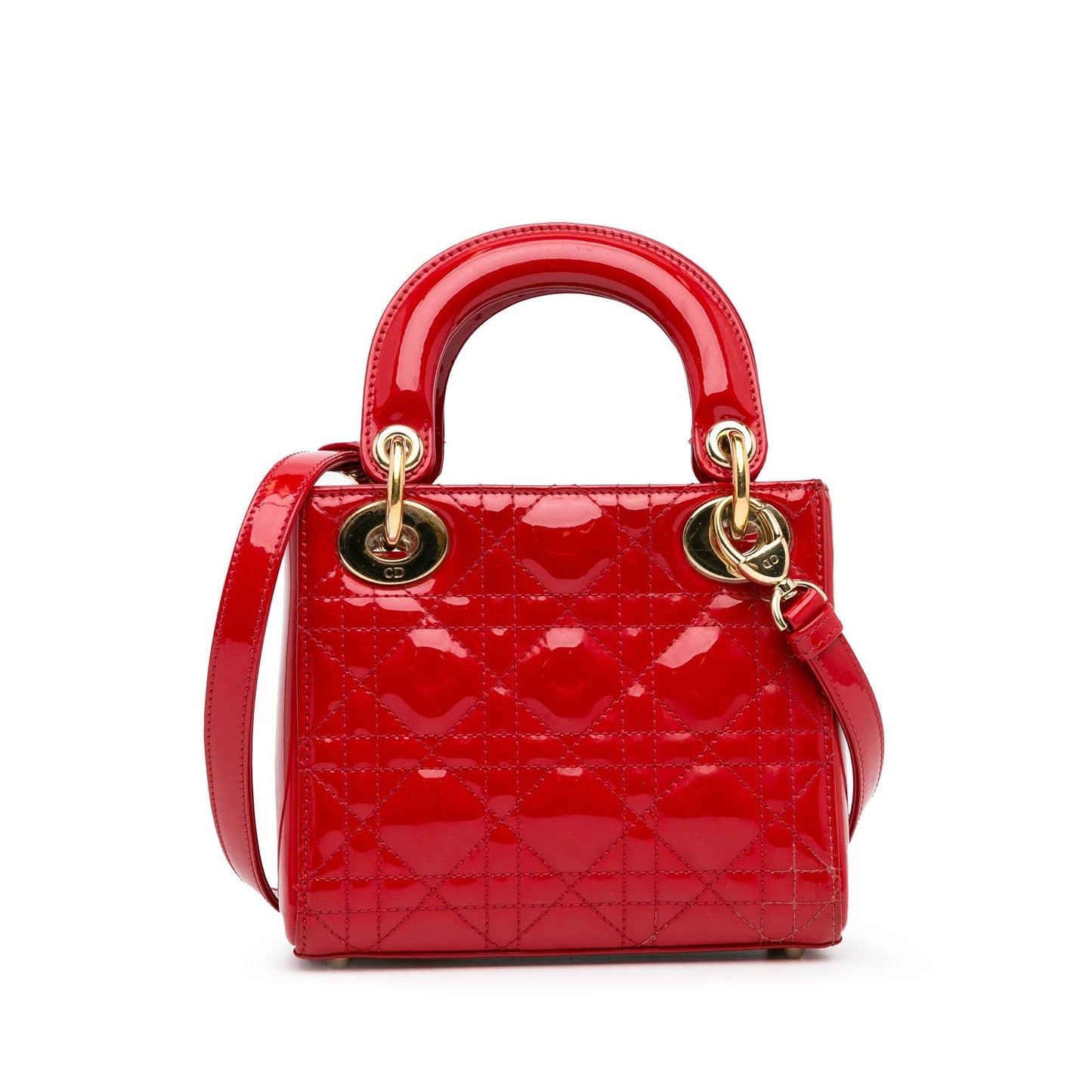 Dior Cannage Lady Shg Vukhxa Satchel Bag Patent Mini