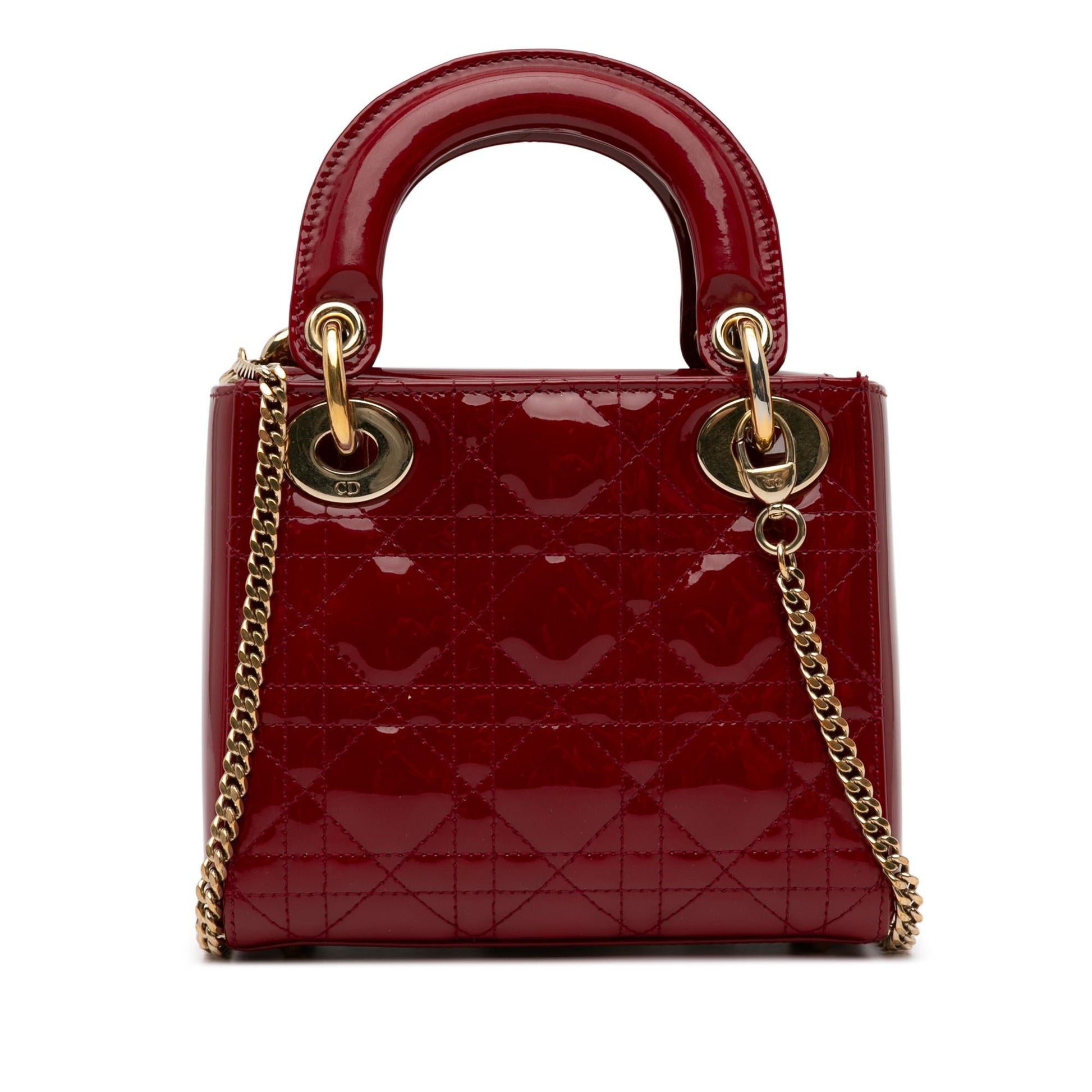 Dior Cannage Lady Shg A45Nyi Satchel Bag Patent Mini