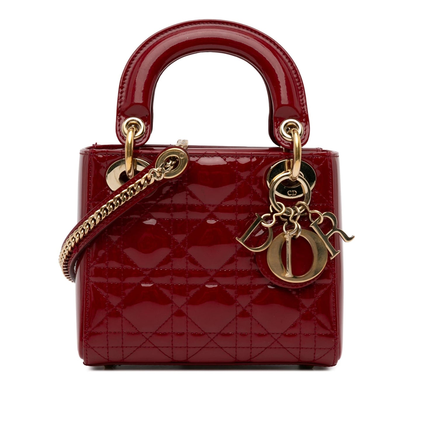 Dior Cannage Lady Shg A45Nyi Satchel Bag Patent Mini