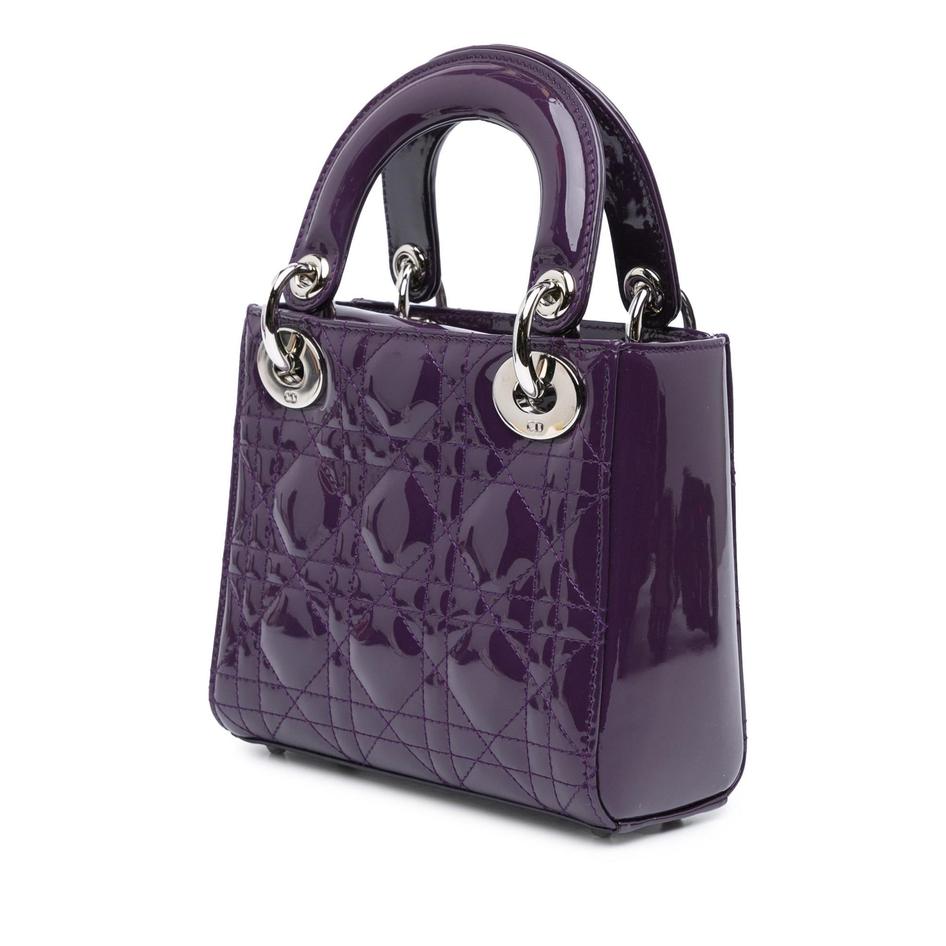 Dior Cannage Lady Satchel Bag Patent Mini