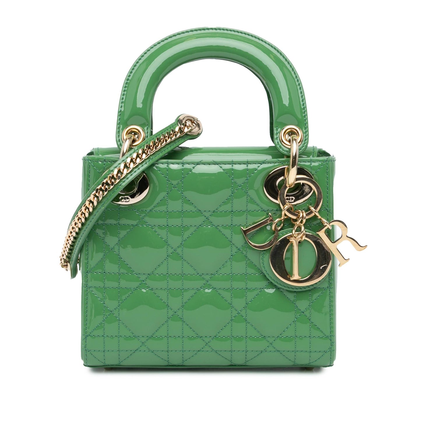 Dior Cannage Lady Satchel Bag Patent Mini Cannage Lady Dior