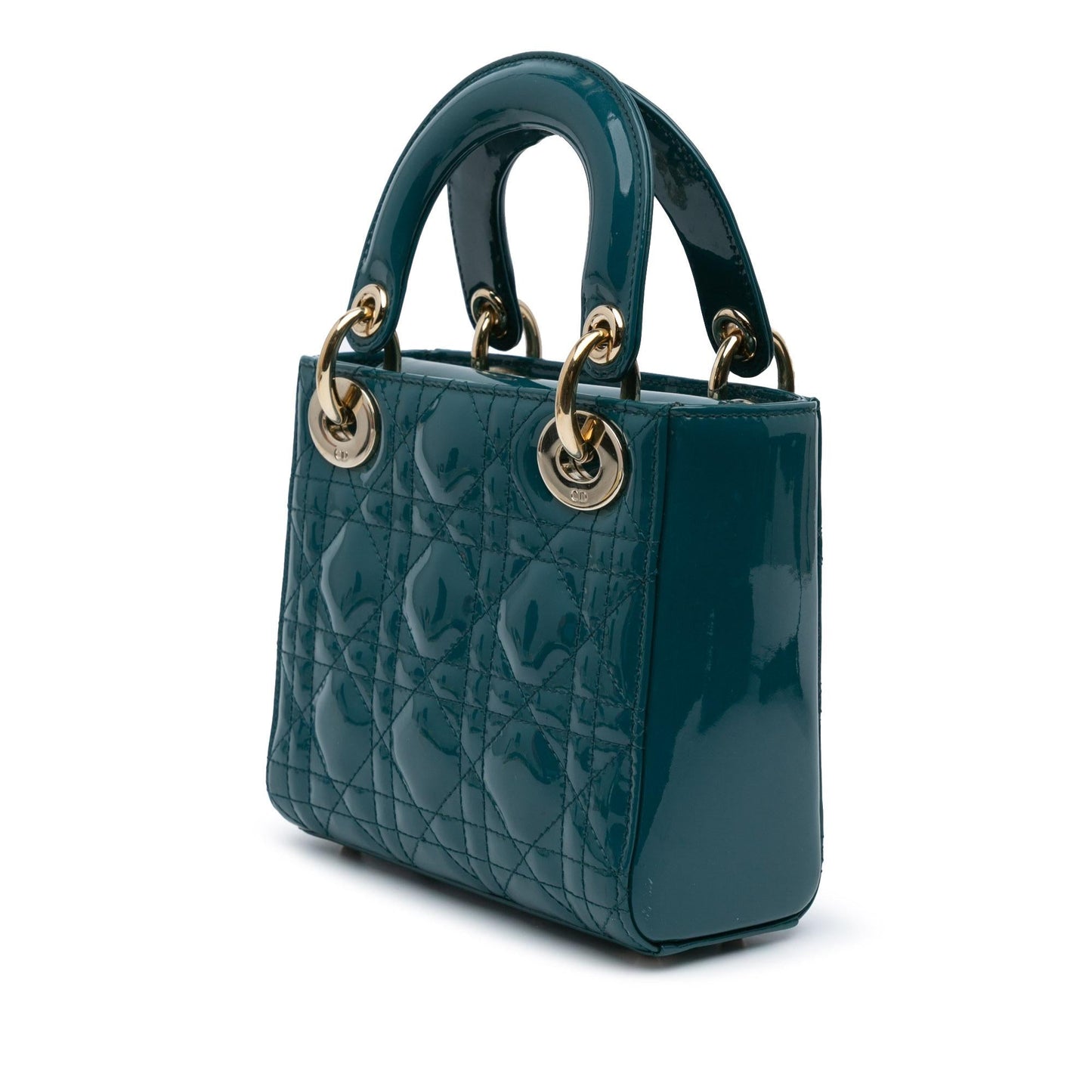 Dior Cannage Lady Satchel Bag Patent Mini Lady Dior 1
