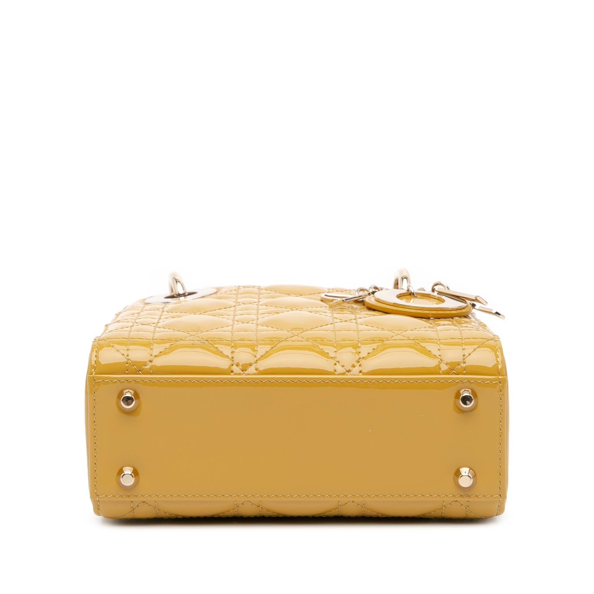 Dior Cannage Lady Satchel Bag Patent Mini Lady Dior 2