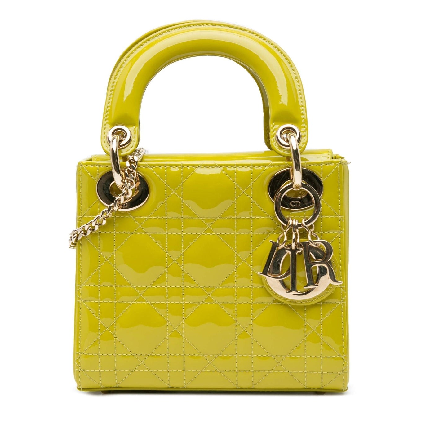 Dior Cannage Lady Satchel Bag Patent Mini Lady Dior 3