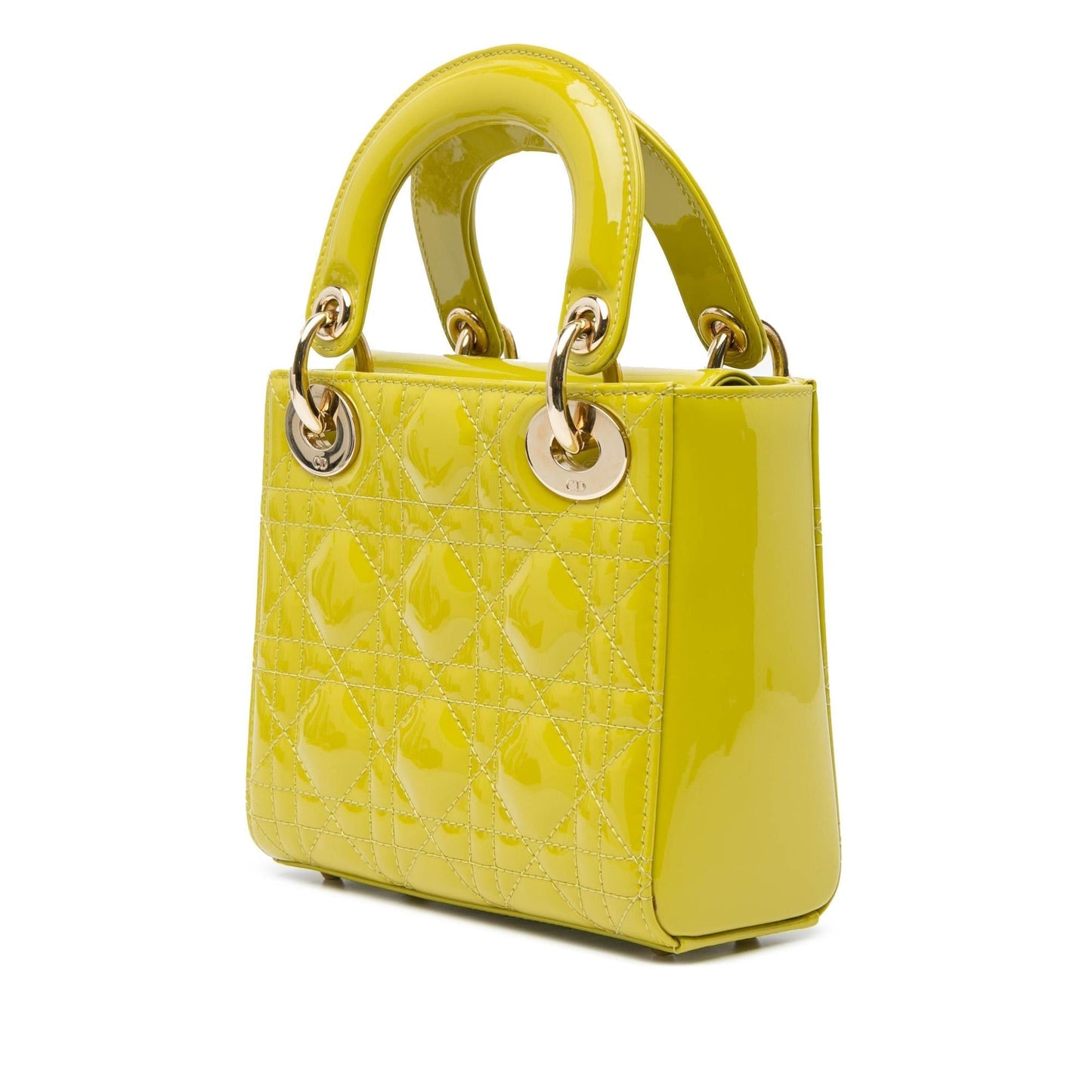 Dior Cannage Lady Satchel Bag Patent Mini Lady Dior 3