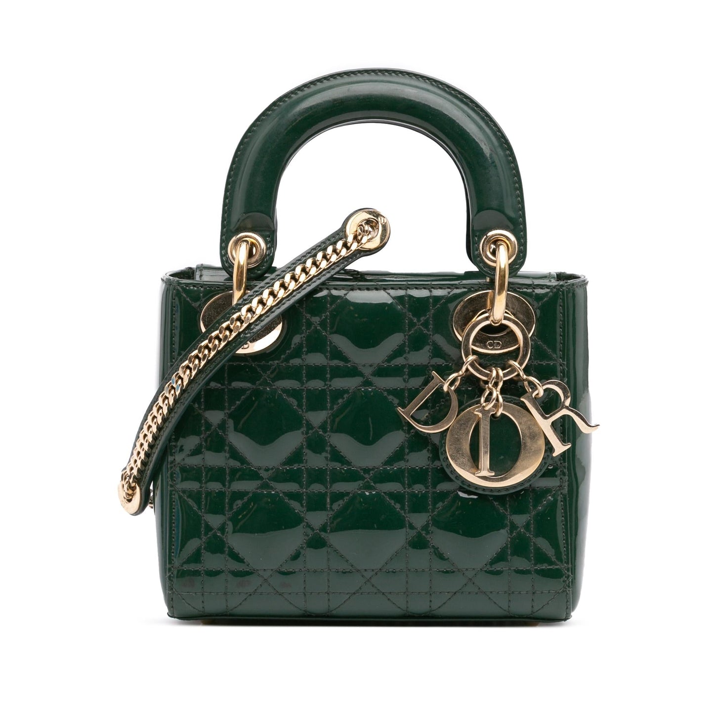 Dior Cannage Lady Satchel Bag Patent Mini Lady Dior 5