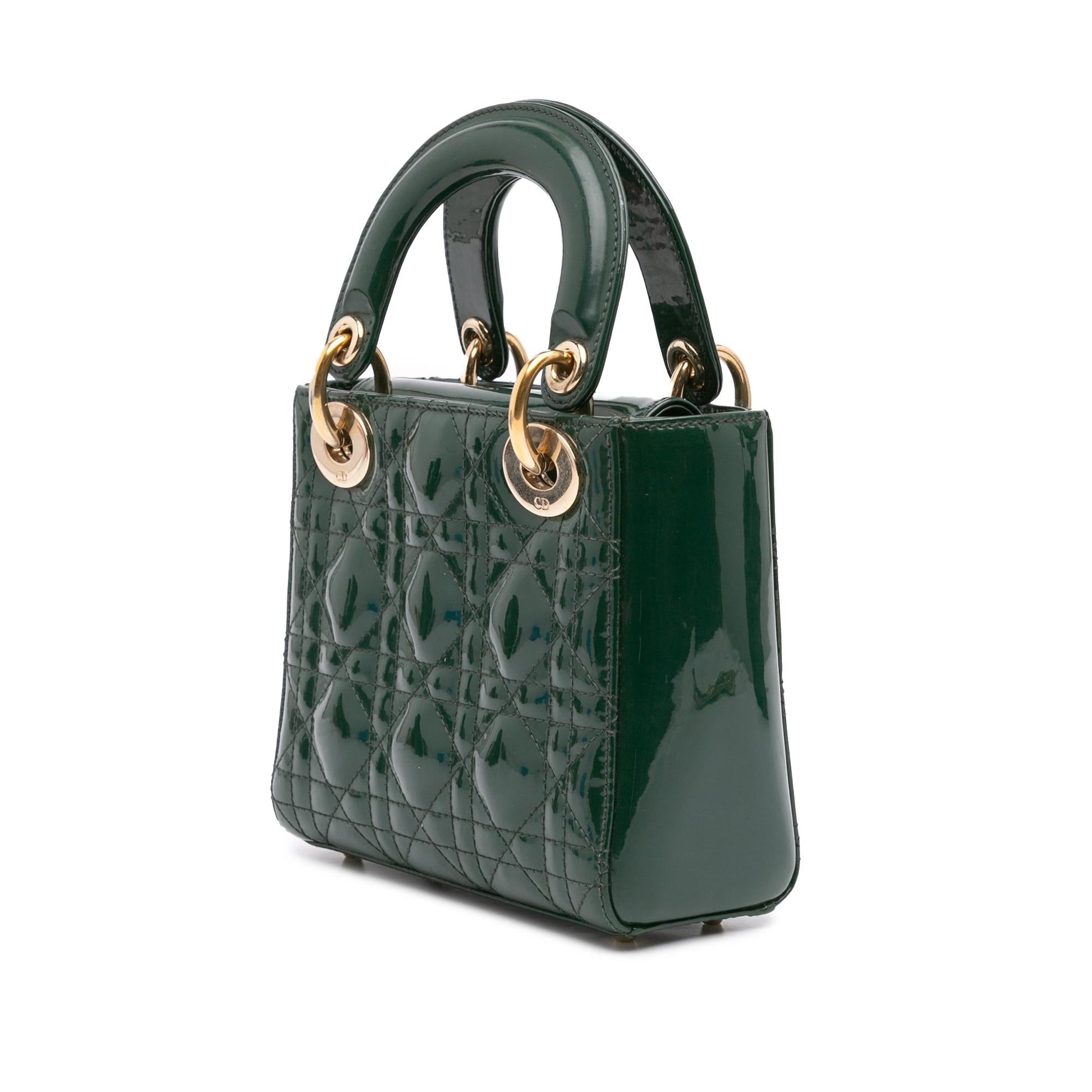 Dior Cannage Lady Satchel Bag Patent Mini Lady Dior 5