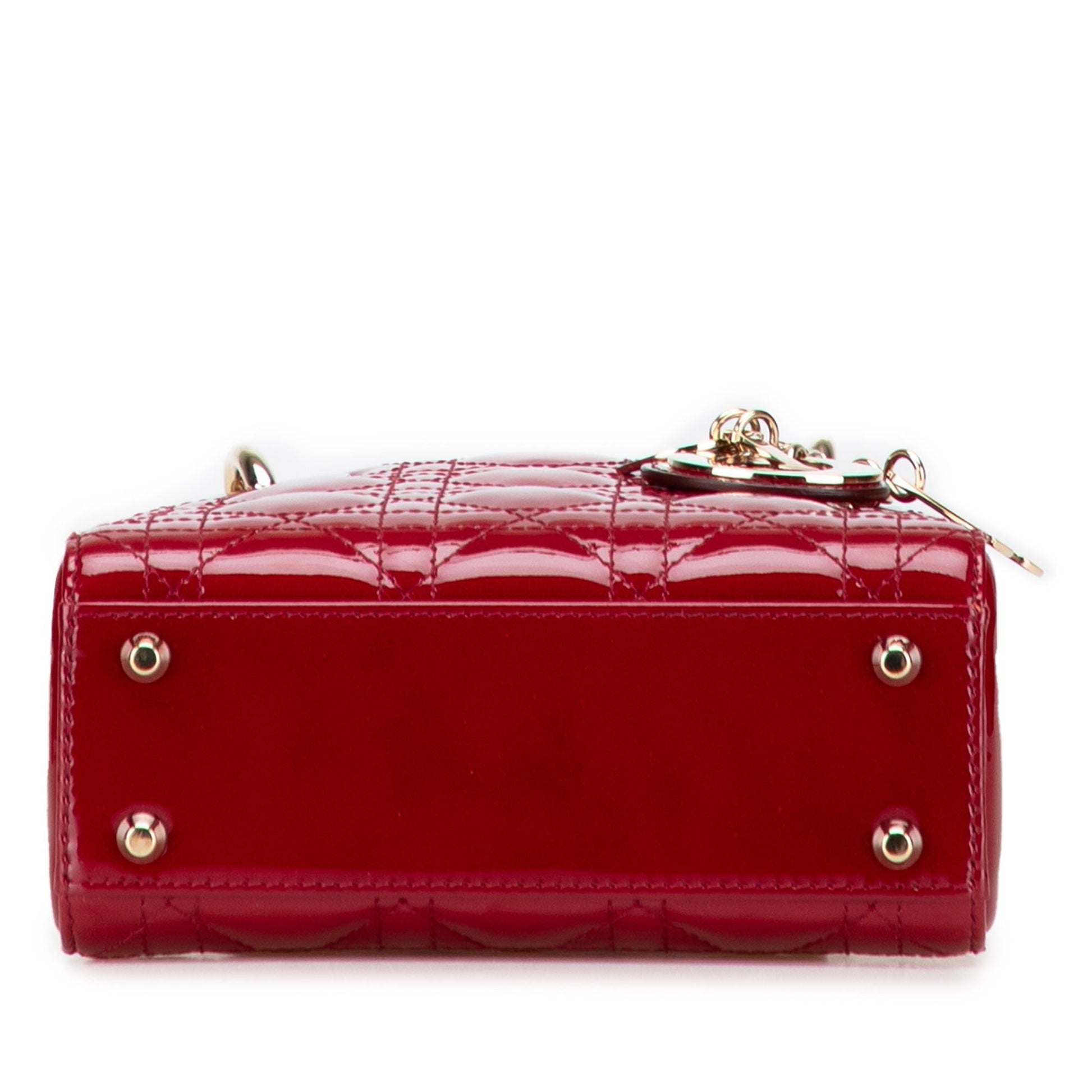 Dior Cannage Lady Satchel Bag Patent Mini Lady Dior 10
