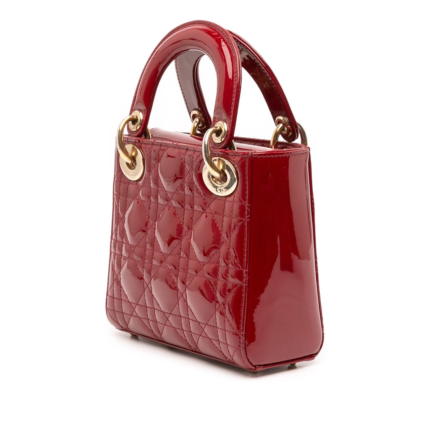 Dior Cannage Lady Satchel Bag Patent Mini Lady Dior 11