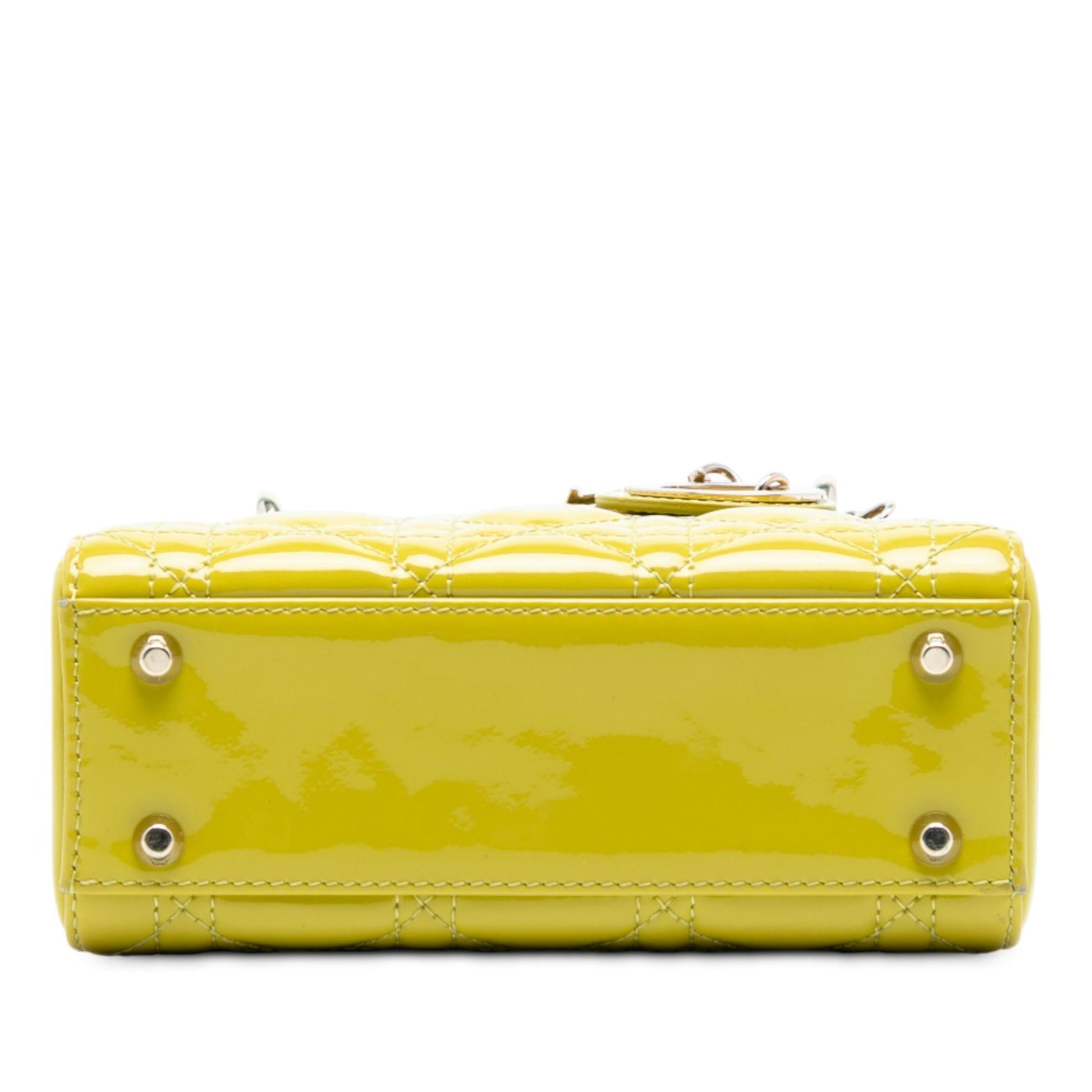 Dior Cannage Lady Satchel Bag Patent Mini Lady Dior 12