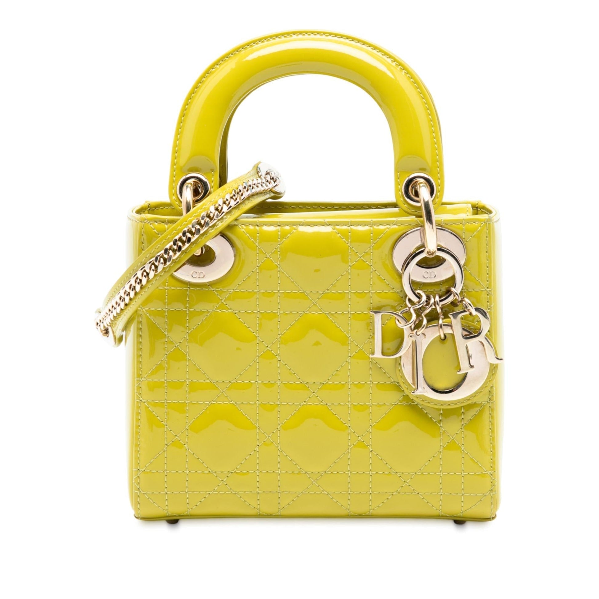 Dior Cannage Lady Satchel Bag Patent Mini Lady Dior 12