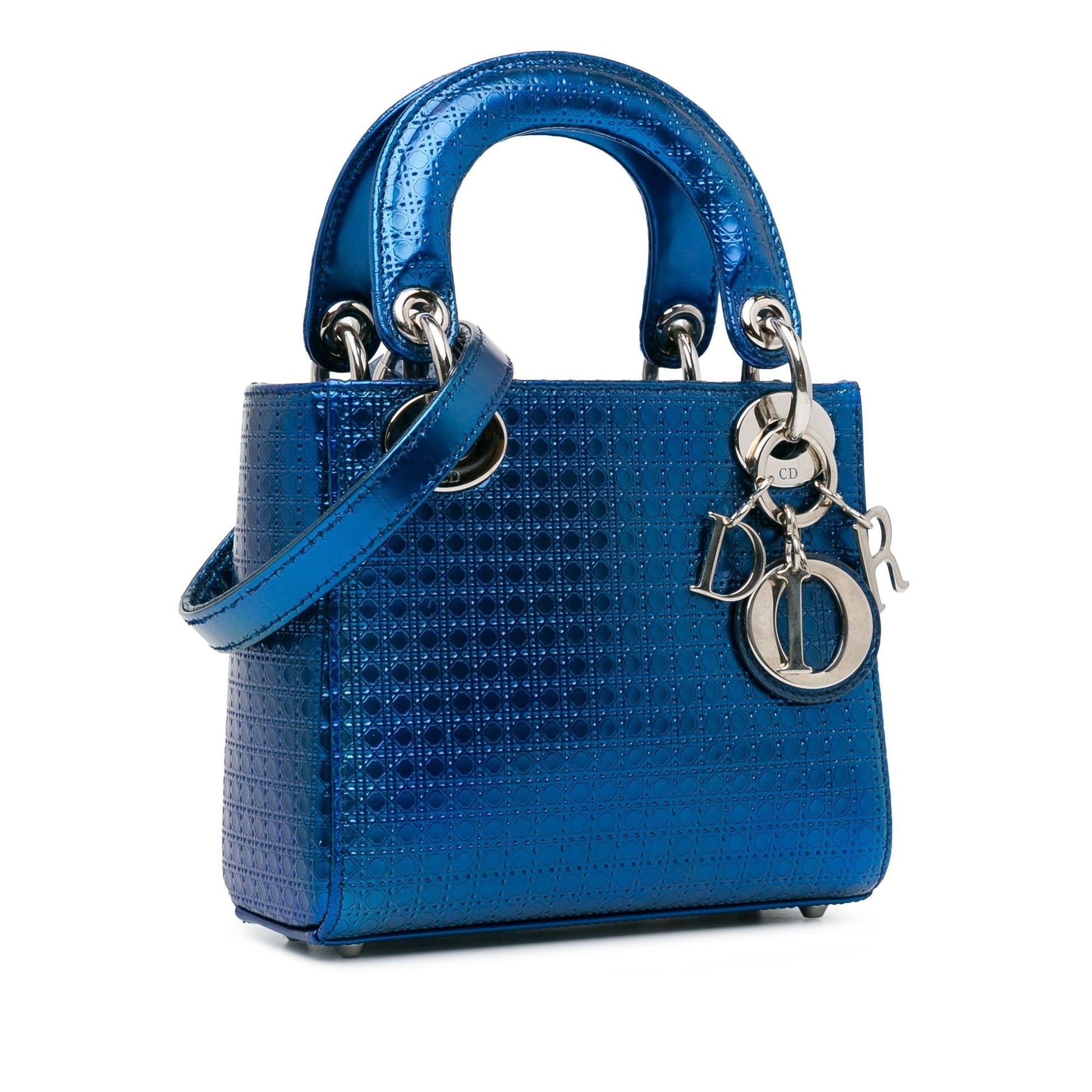 Dior Microcannage Lady Shg Tnloax Satchel Bag Patent Mini