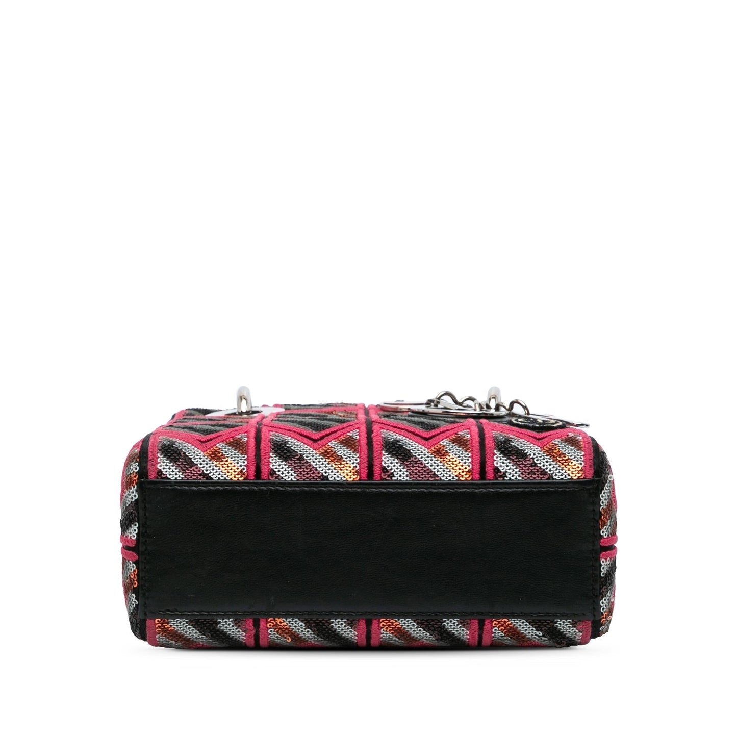 Dior Sequined Lady Satchel Bag Patent Mini