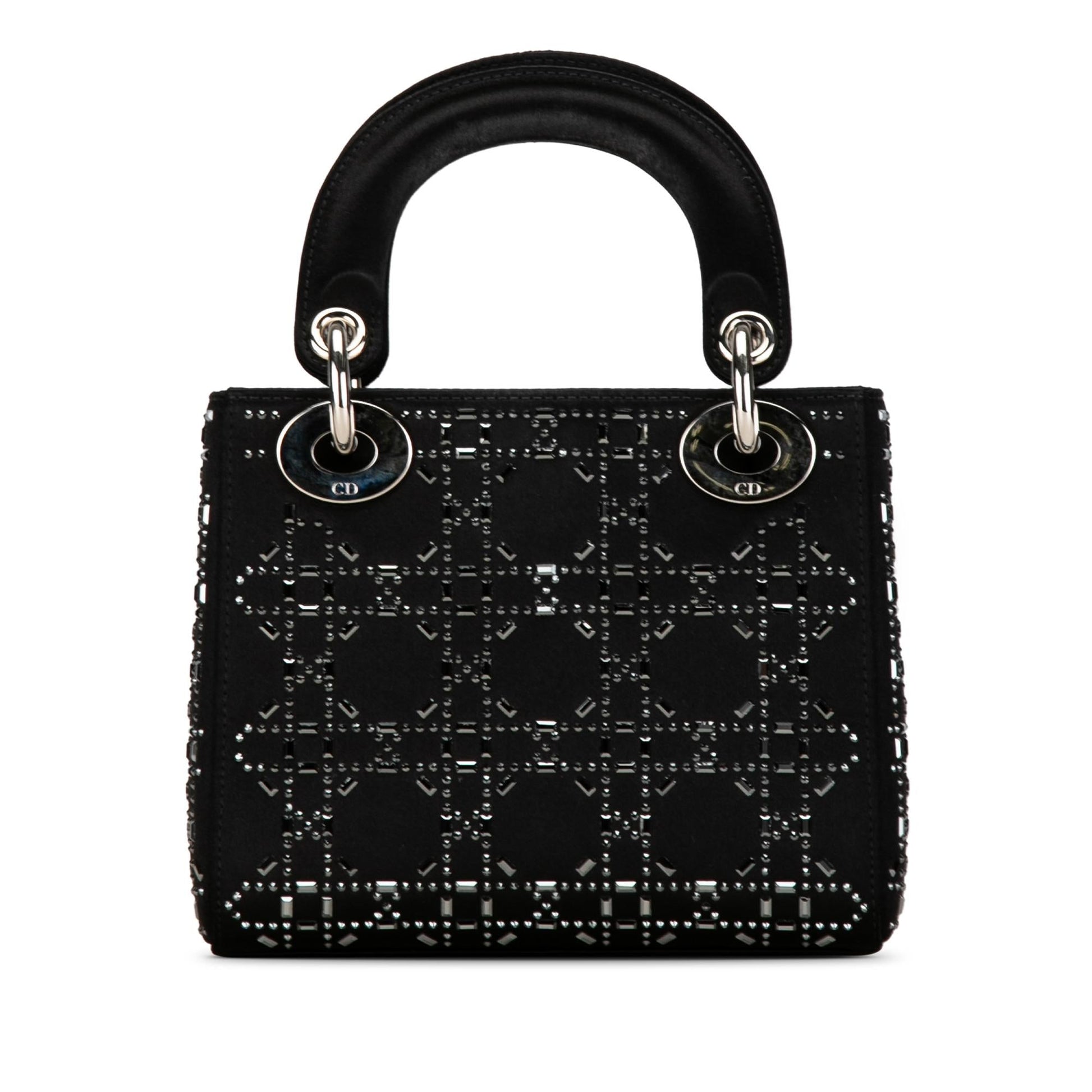 Dior Cannage Crystal Embellished Lady Shg W5Fy2M Satchel Bag Satin Mini