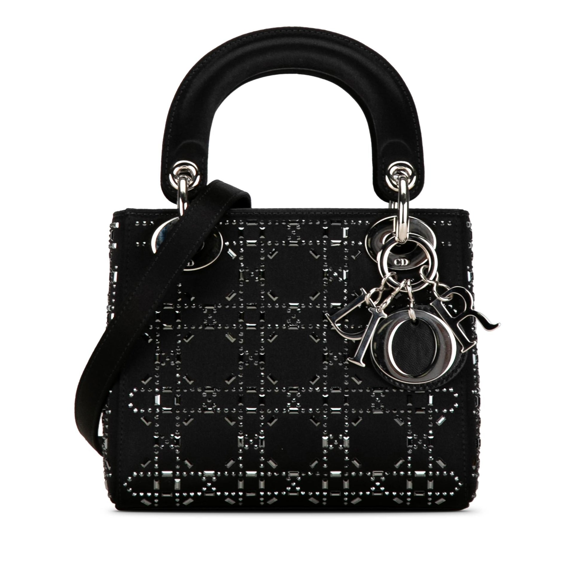 Dior Cannage Crystal Embellished Lady Shg W5Fy2M Satchel Bag Satin Mini