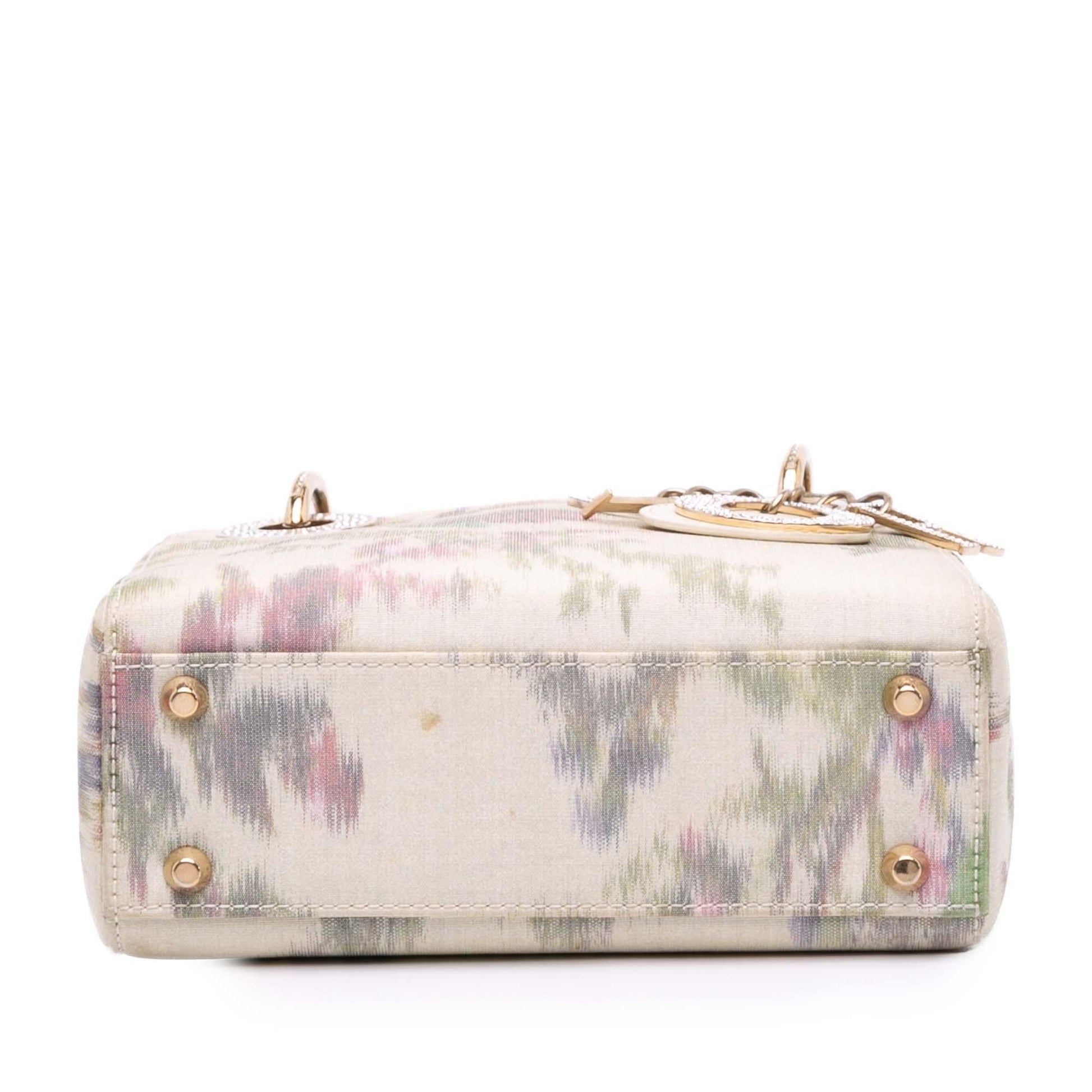 Dior Floral Crystal Lady Satchel Bag Satin Mini Lady Dior 1