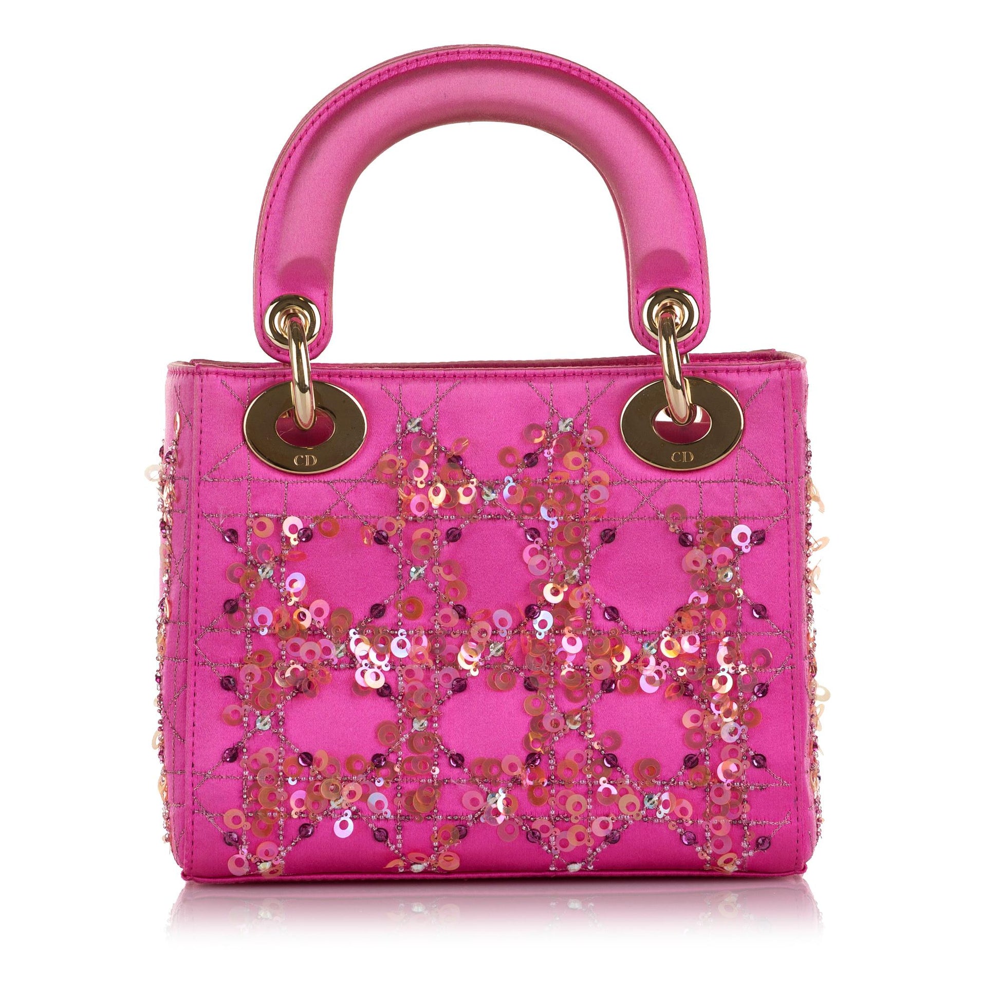 Dior Sequin Lady Shg 0113Xt Satchel Bag Satin Mini
