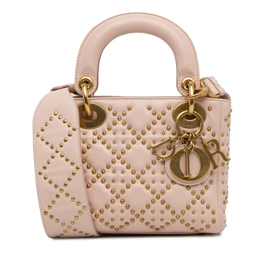 Dior Studded Cannage Supple Lady Shg Xo4Atr Satchel Bag Lambskin Mini