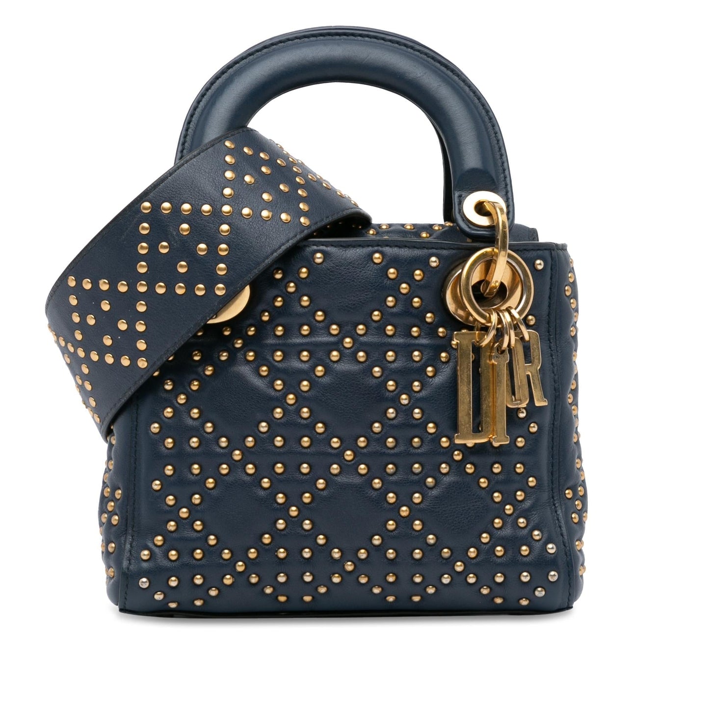 Dior Studded Cannage Supple Lady Shg 1Svnpd Satchel Bag Lambskin Mini