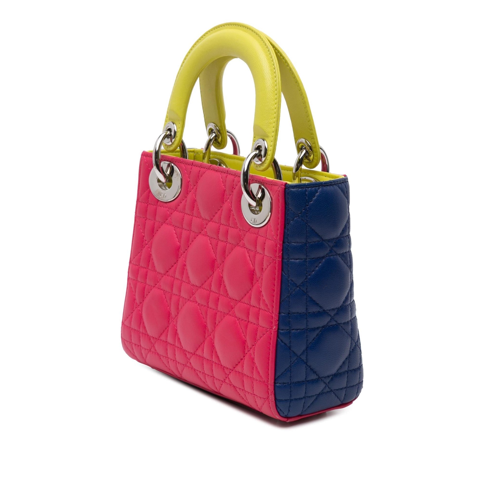 Dior Tricolor Cannage Lady Satchel Bag Lambskin Mini Lady Dior 2
