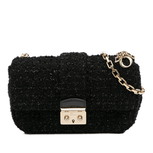 Dior Tweed Cannage Miss Crossbody Bag Mini Flap