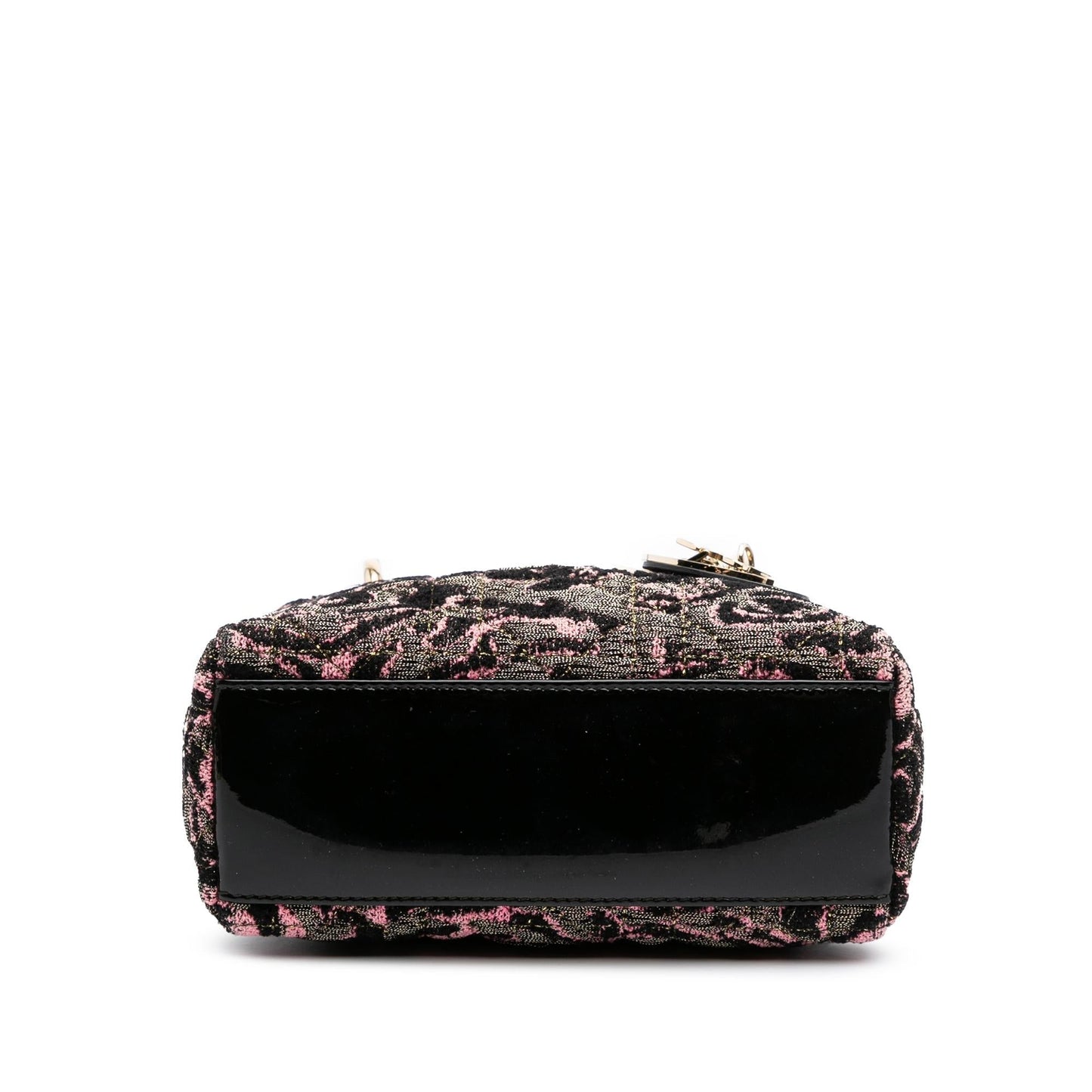 Dior Tweed Rose Lady Satchel Bag Mini Embroidered