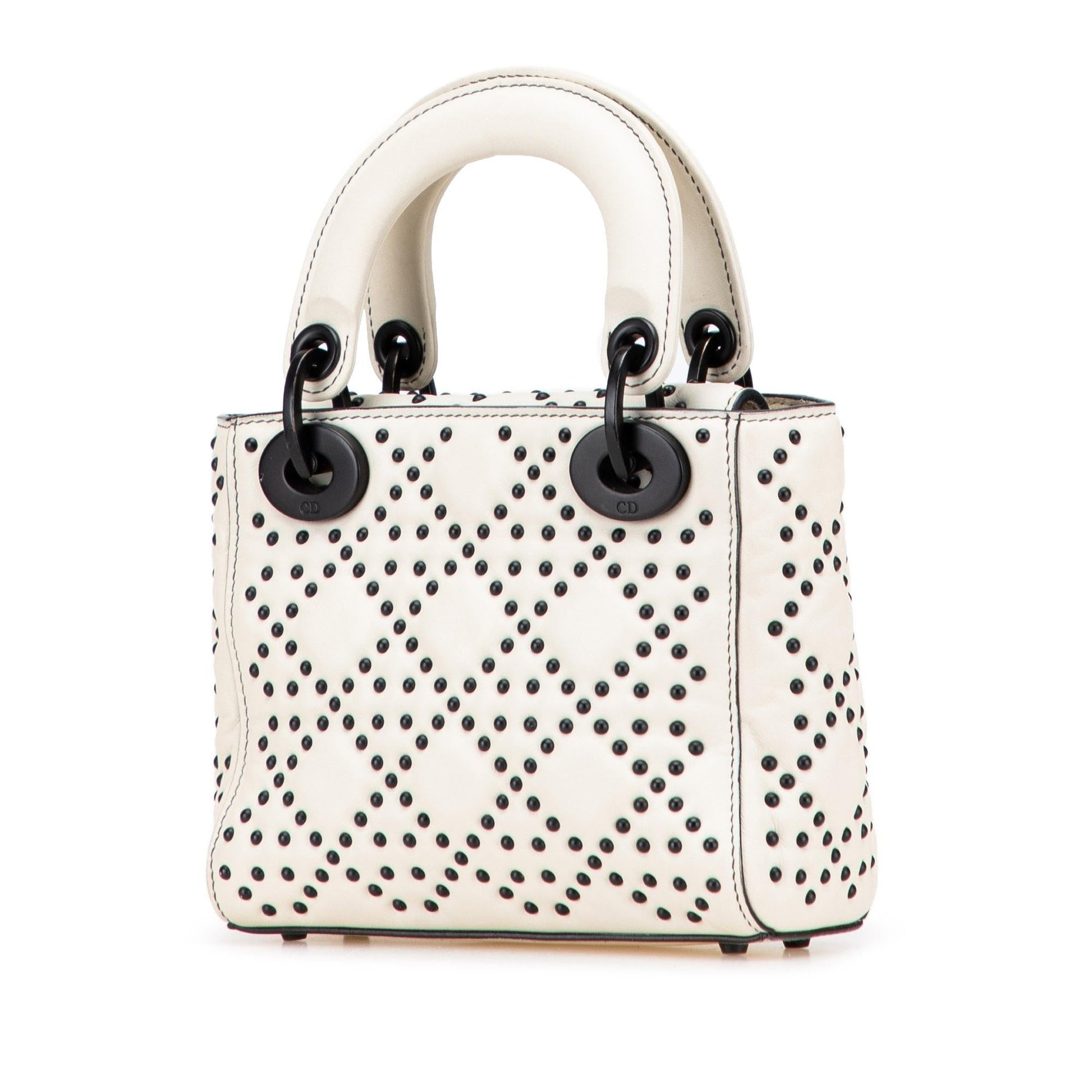Dior Ultra Matte Calfskin Cannage Studded Supple Lady Satchel Mini Satchel Bag