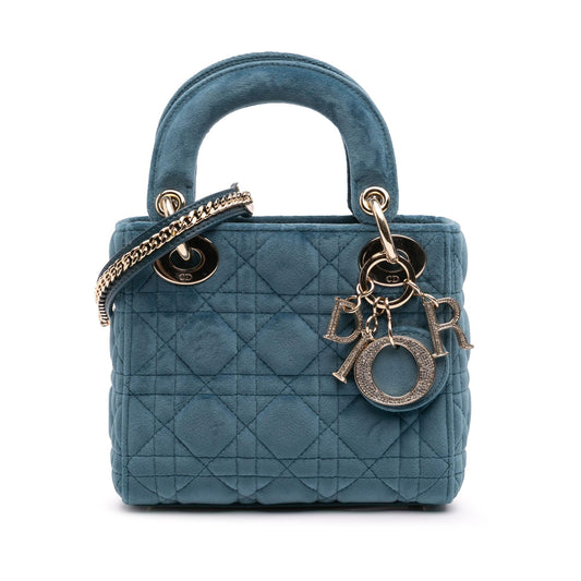 Dior Velvet Cannage Lady Satchel Bag Mini