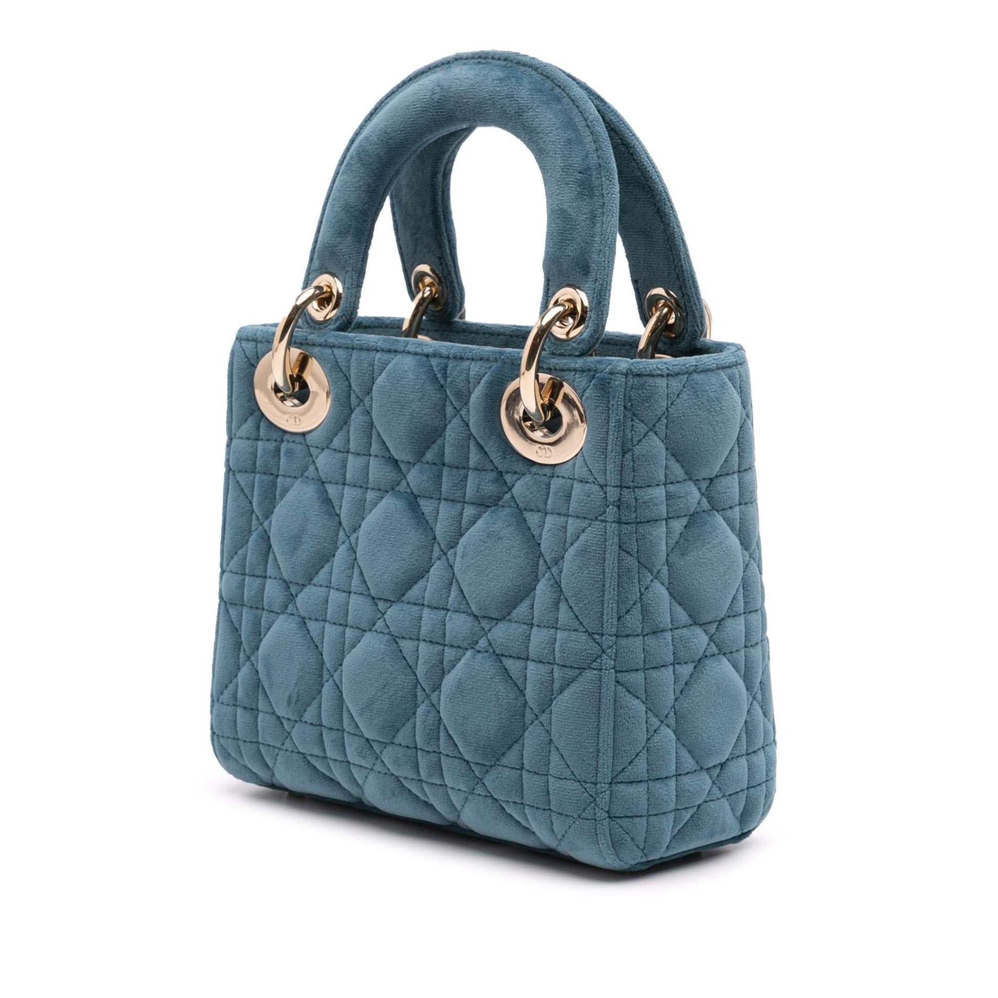 Dior Velvet Cannage Lady Satchel Bag Mini