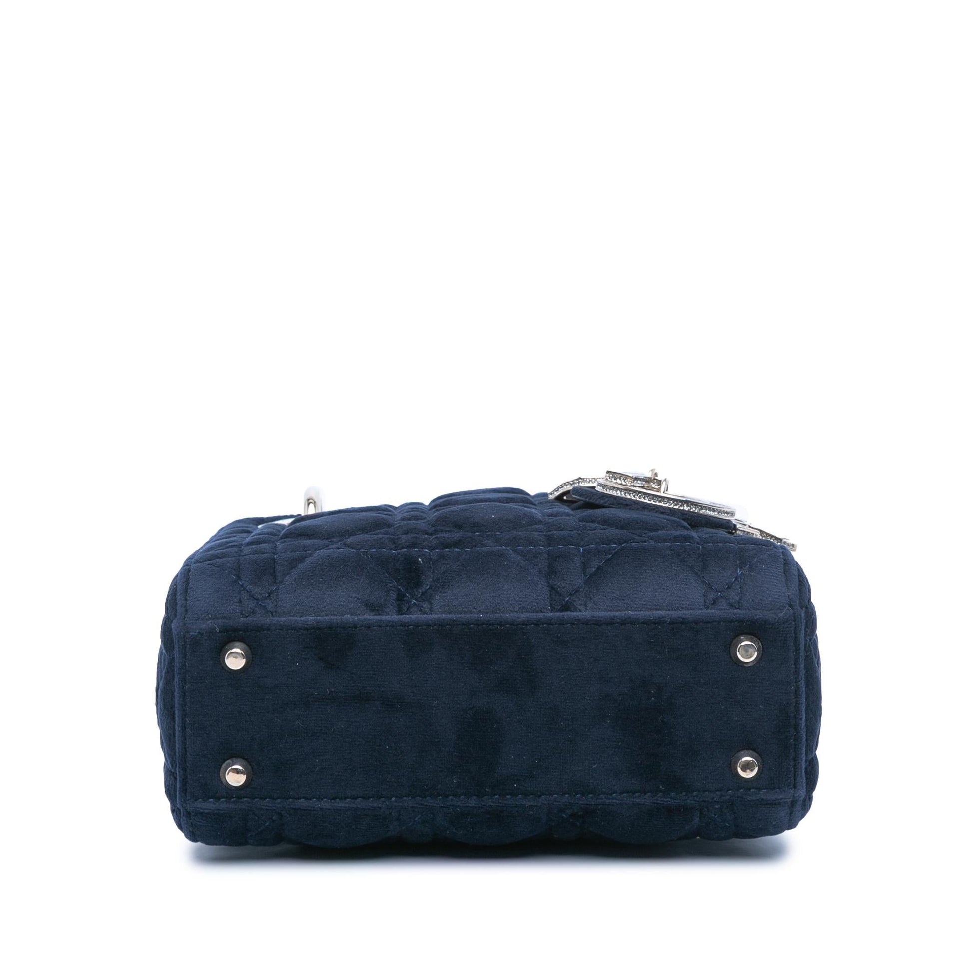 Dior Velvet Cannage Lady Satchel Bag Mini Lady Dior 2